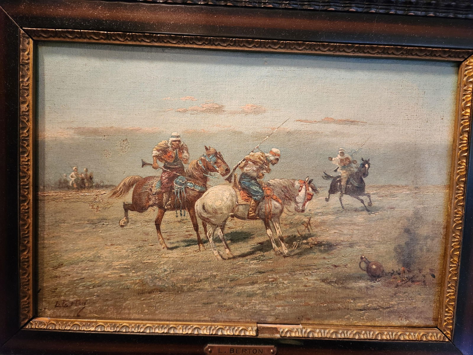 19th Century Orientalist French Oil on Canvas, Framed - 4