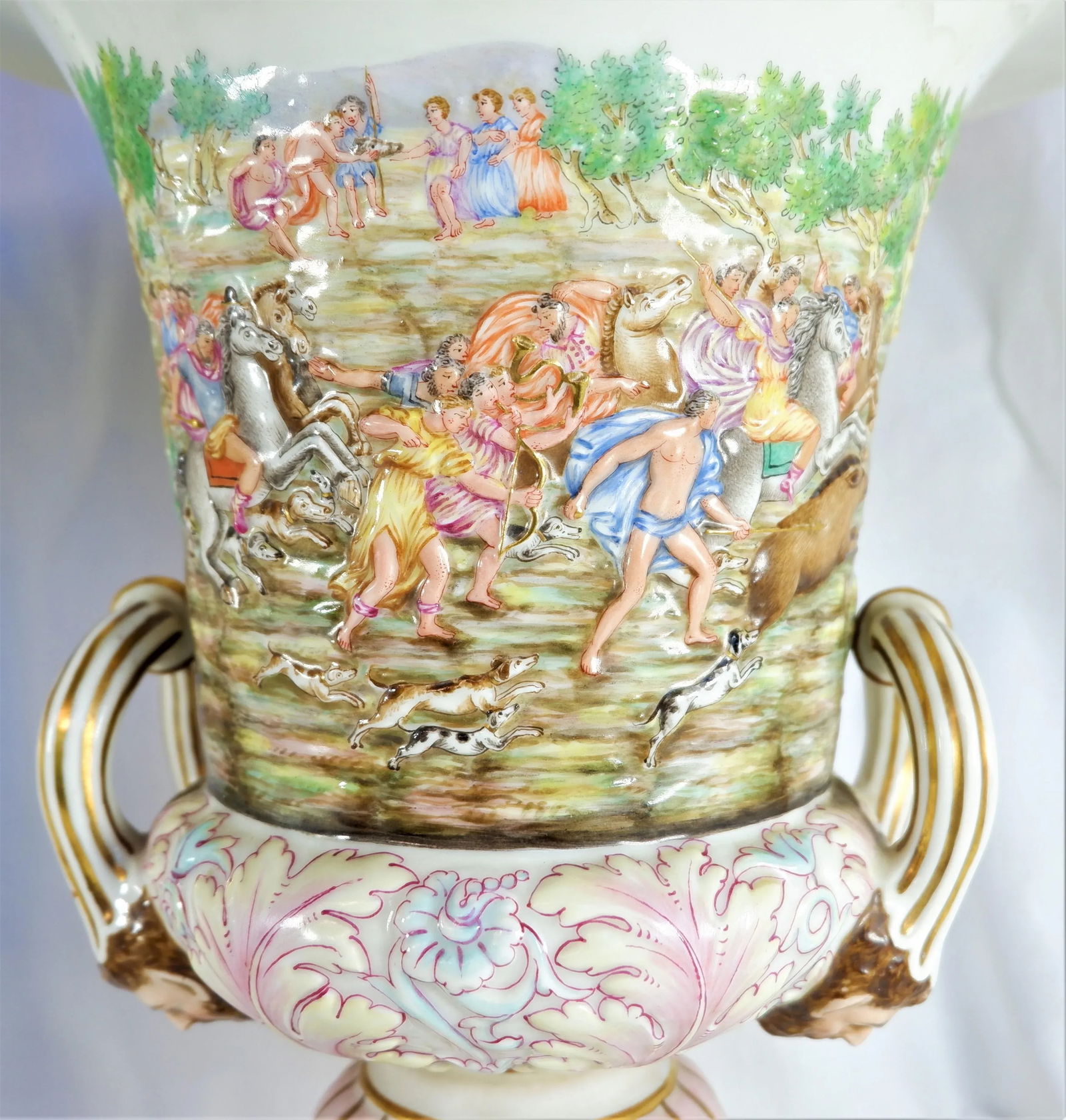 Mid 19th Century Antique Ginori Capodimonte Urns - a Pair - 4