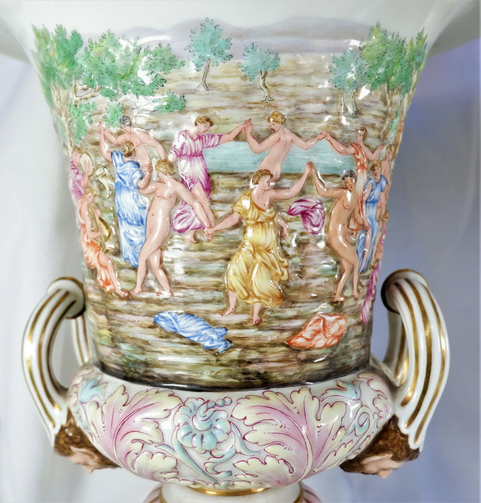 Mid 19th Century Antique Ginori Capodimonte Urns - a Pair - 5