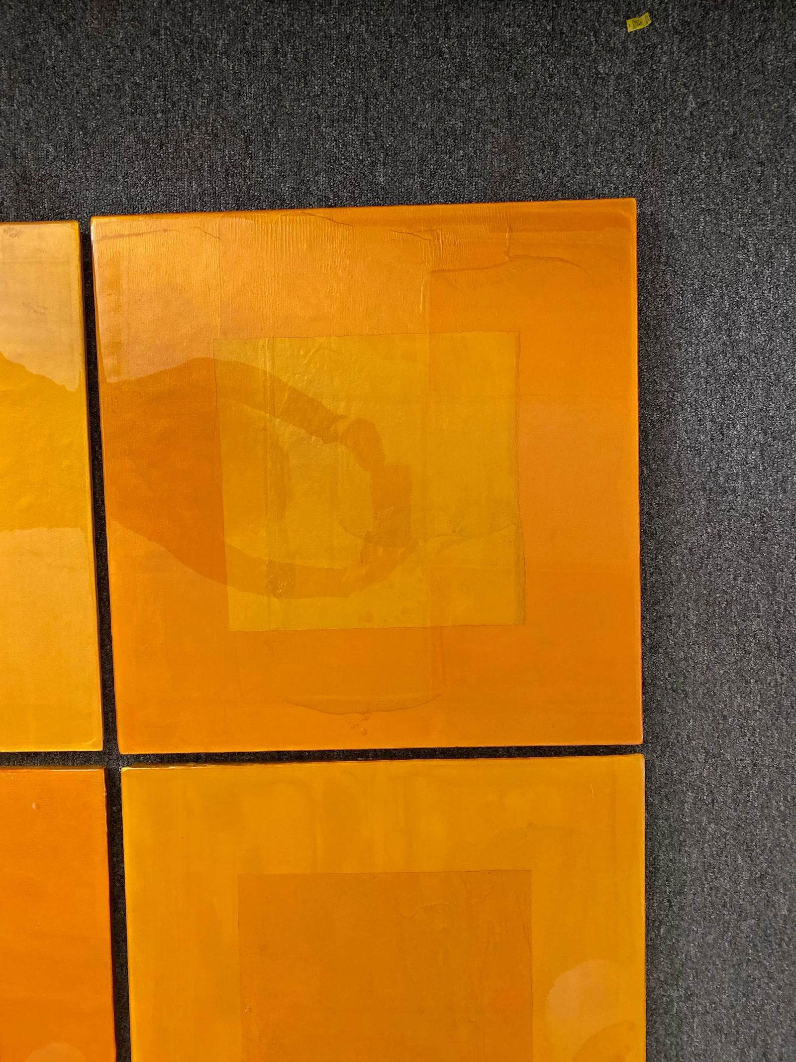 Original Orange Resin Paintings on Board by Varga, 2003 - Set of 6 - 3