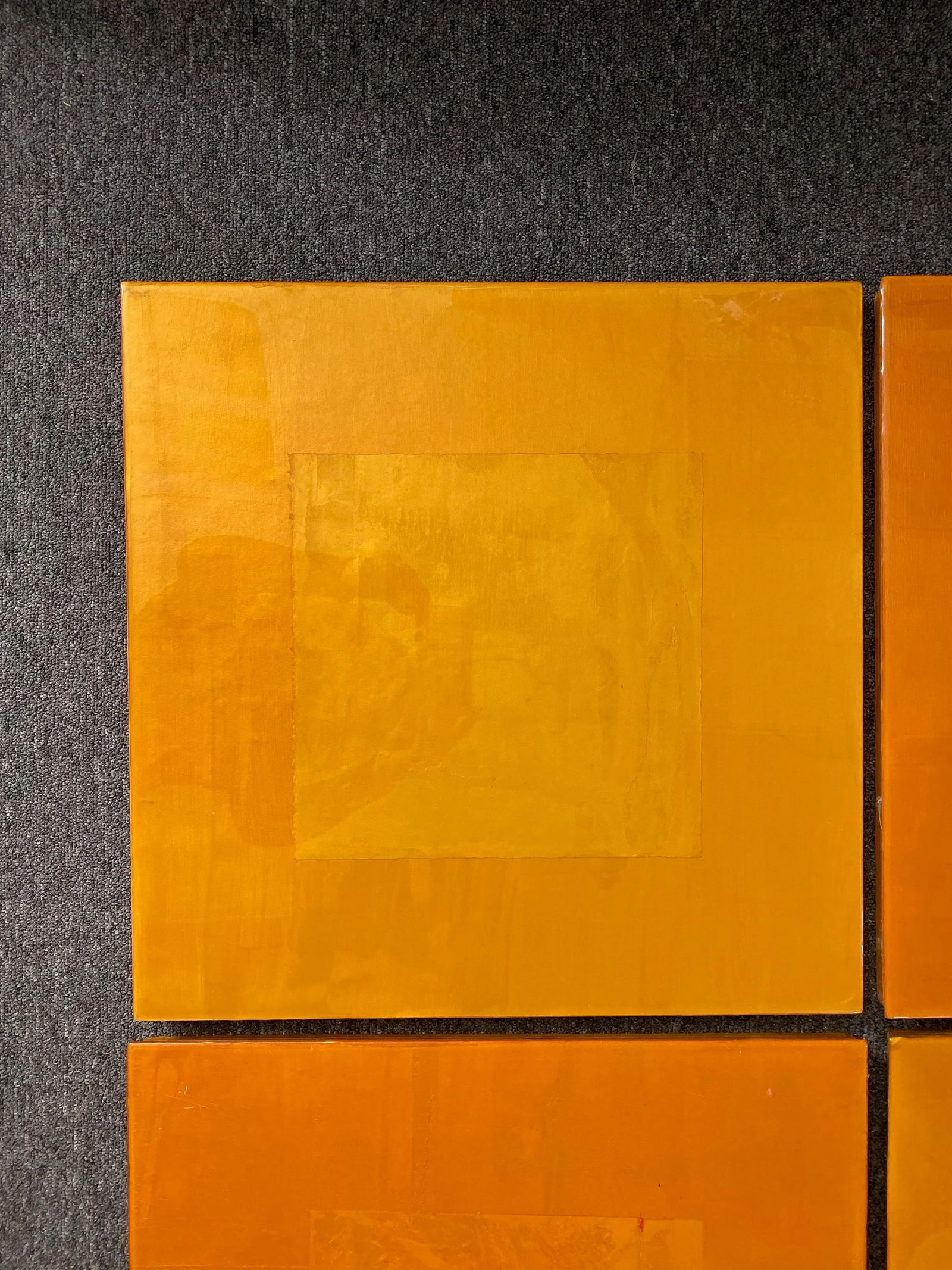 Original Orange Resin Paintings on Board by Varga, 2003 - Set of 6 - 4