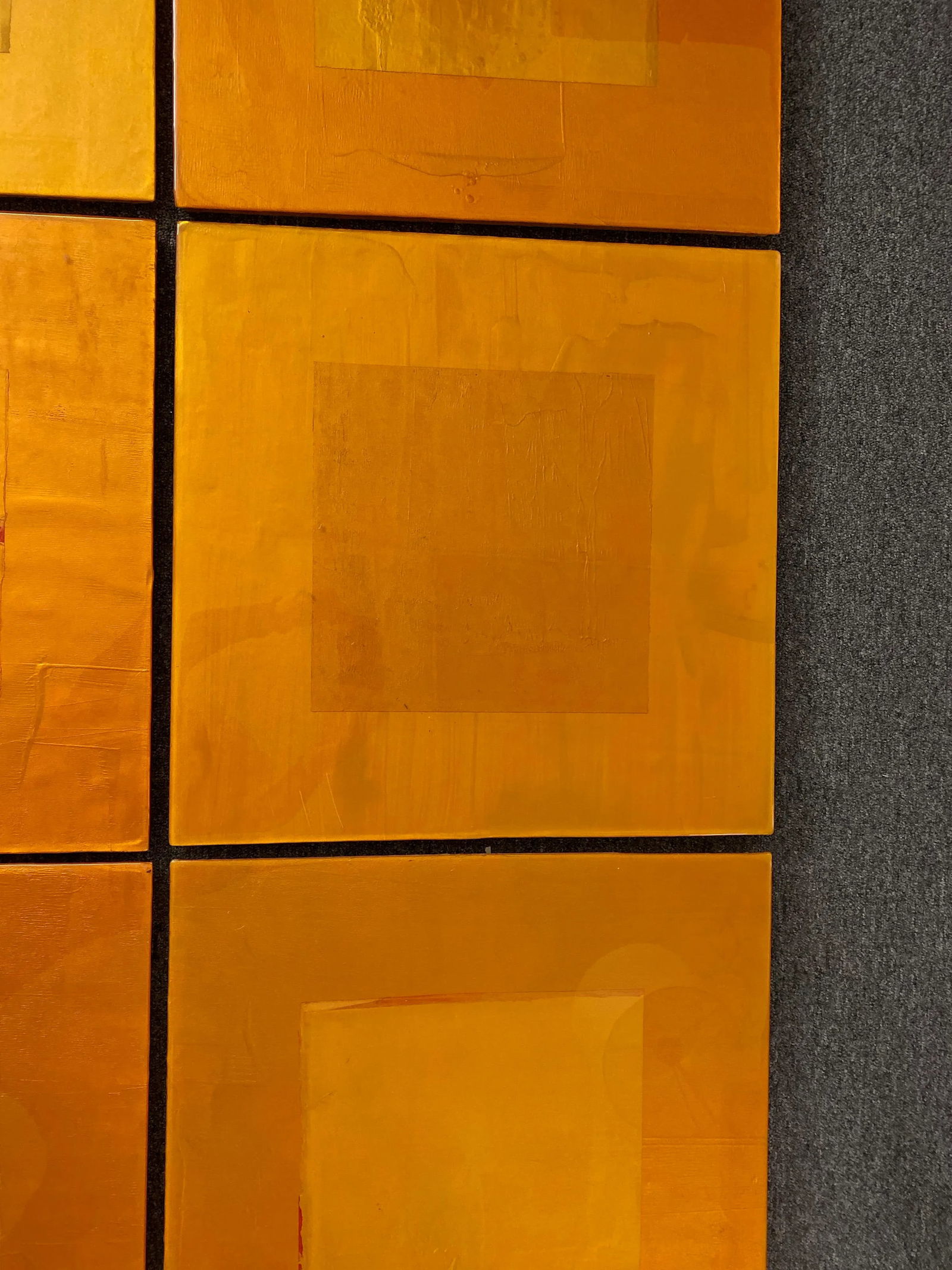 Original Orange Resin Paintings on Board by Varga, 2003 - Set of 6 - 9