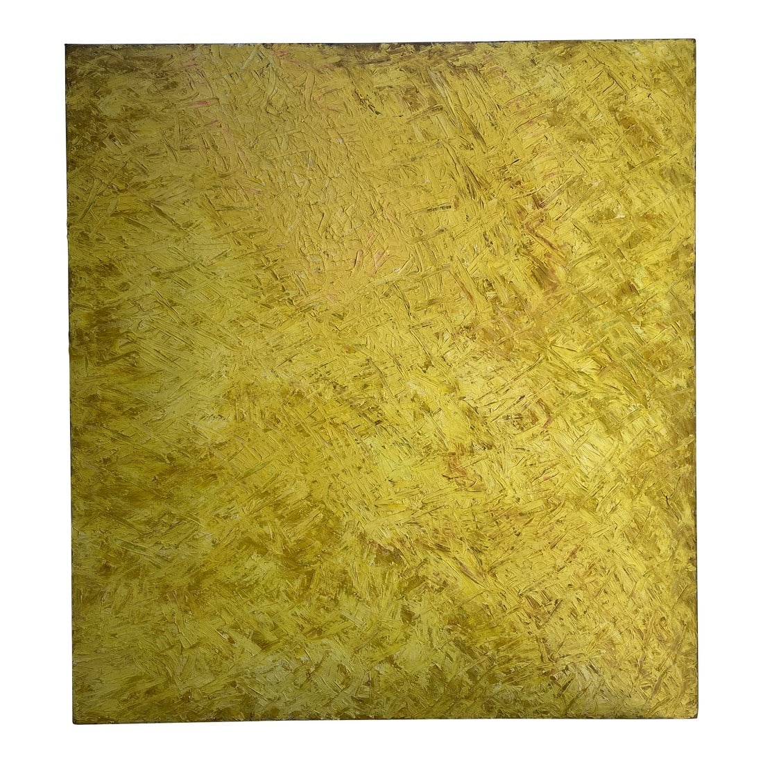 1970s Vintage Mid Century Modern Large Yellow Abstract Canvas Oil Painting: Vintage Mid Century Modern Large Yellow Abstract Canvas Oil Painting Amazing Vintage Find Wonderful Abstract Mid Century Original Painting From The Estate of An Avid Art Collector Vibrant And Bold Col