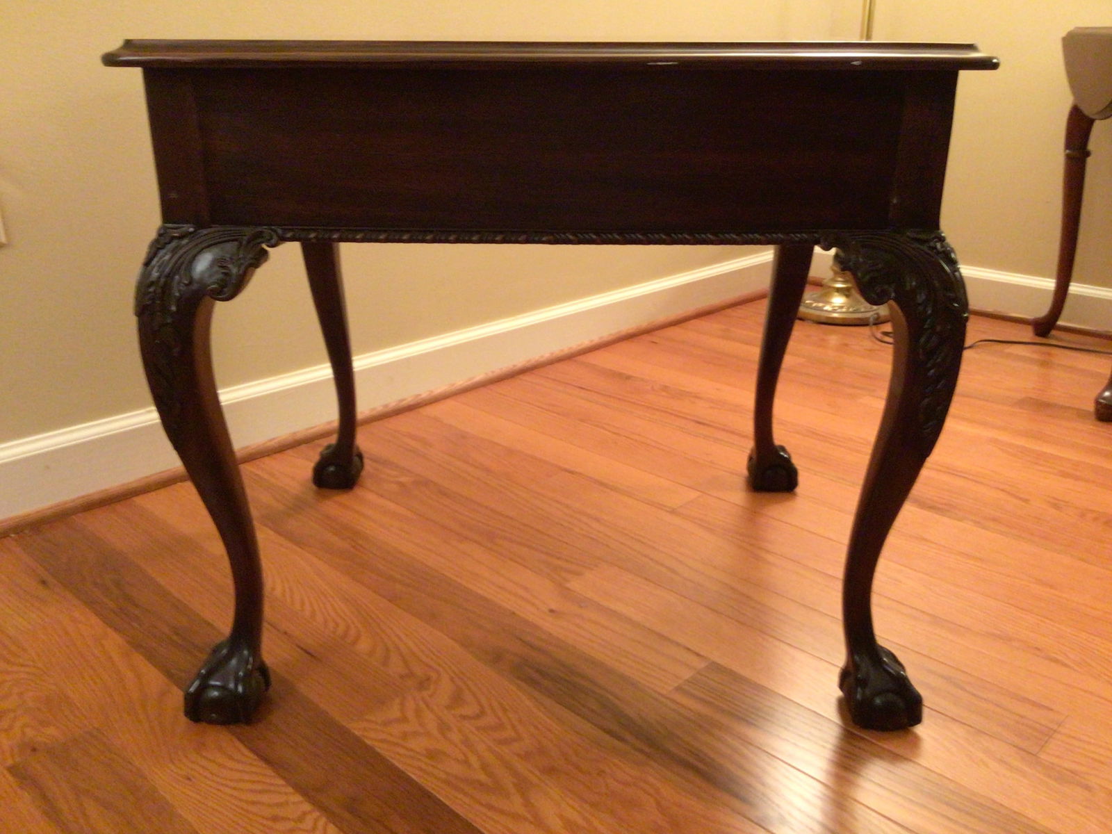 1990s Stickley Mahogany Ball and Claw End Table - 3