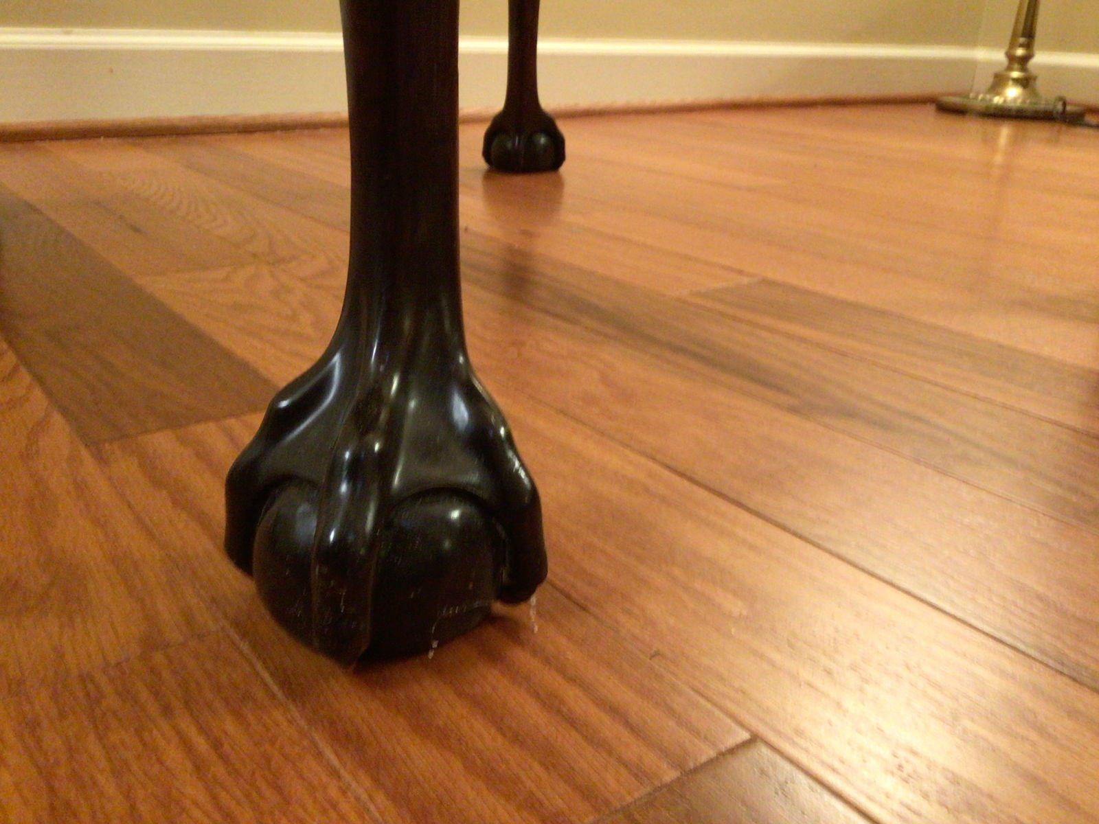 1990s Stickley Mahogany Ball and Claw End Table - 9