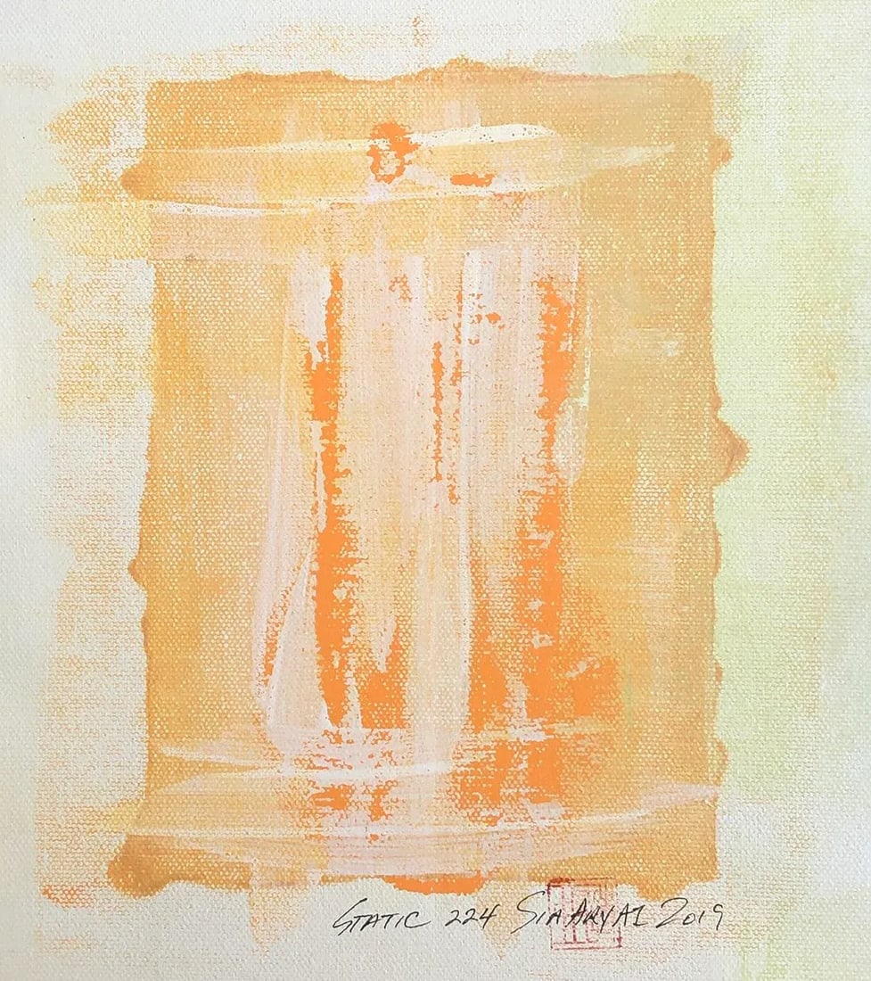 Abstract Static 224 Shades of Orange Painting - 5