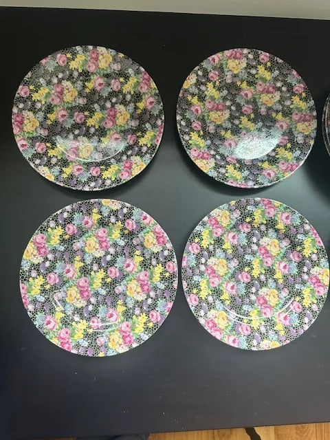Late 20th Century Fitz and Floyd "Mille Fleurs" Salad Plates- Set of 10 - 3