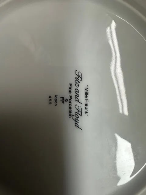 Late 20th Century Fitz and Floyd "Mille Fleurs" Salad Plates- Set of 10 - 4