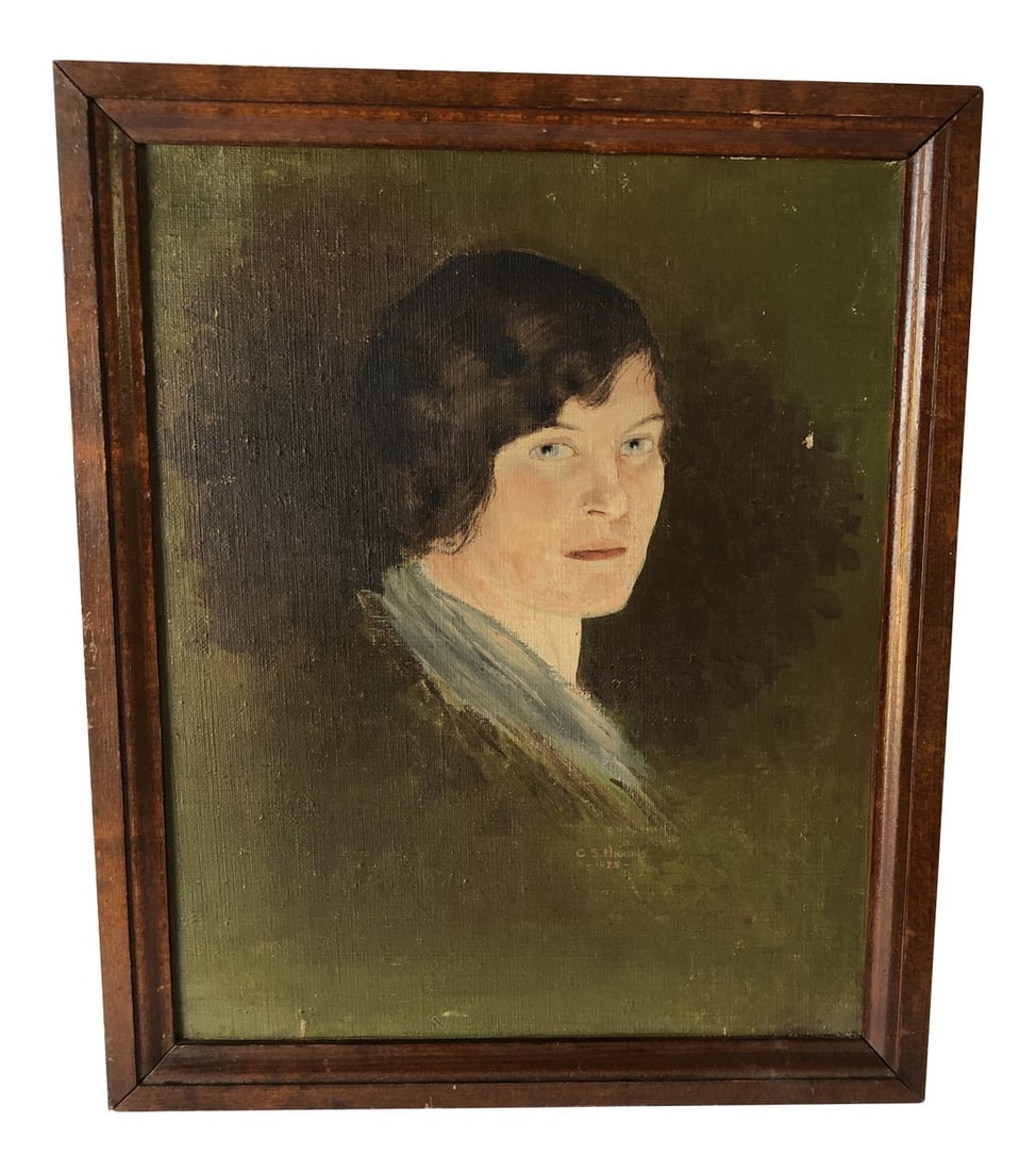 Pre-War Portrait O/C Signed Higgins 1925 Woman (1 of 6)