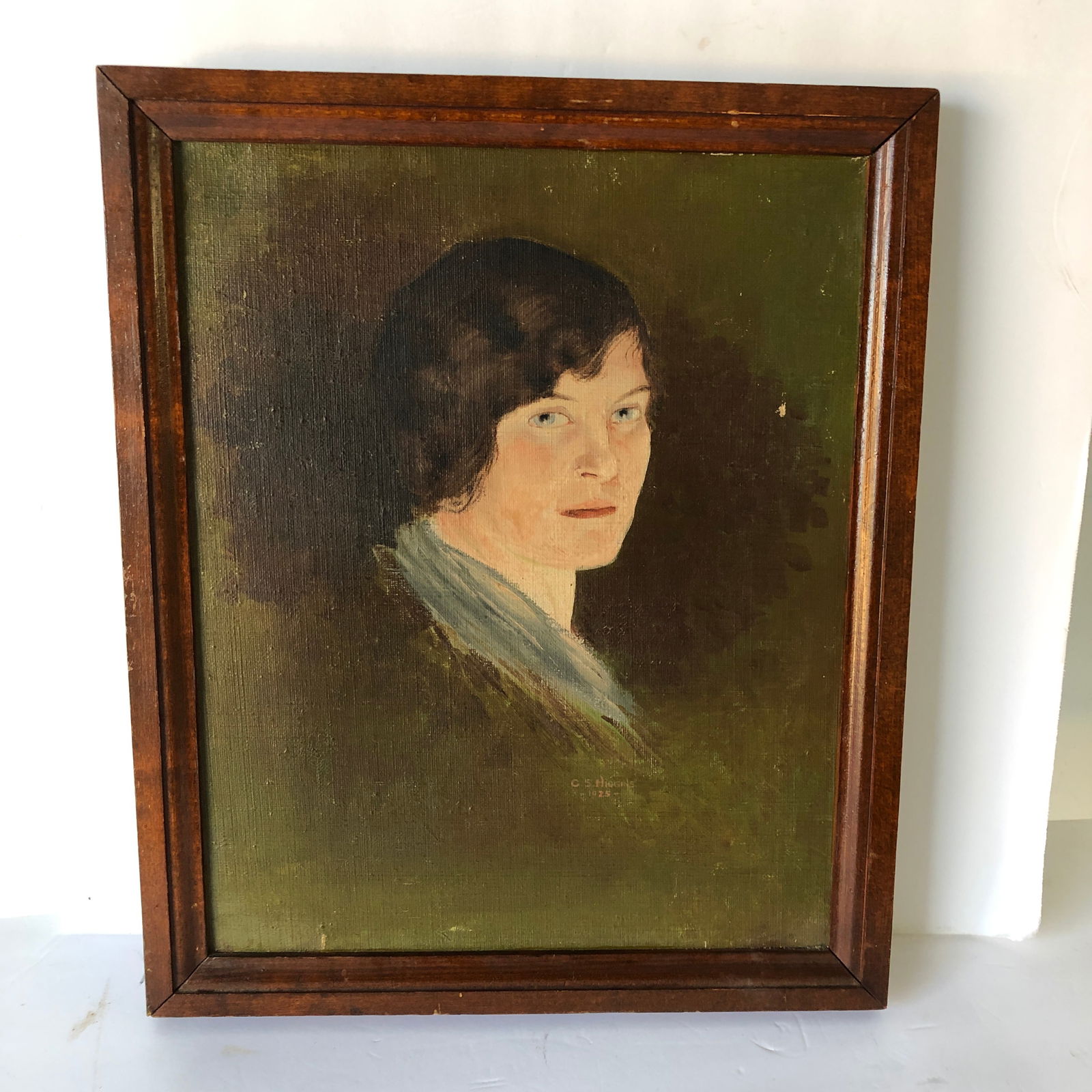Pre-War Portrait O/C Signed Higgins 1925 Woman - 6