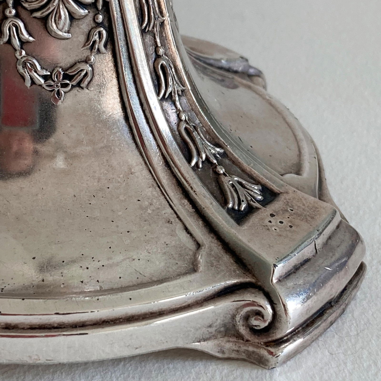 Circa 1900, Benedict Silver Plate Candlesticks, Set of 2, Edwardian Period, Floral Swag Scrollwork D - 12