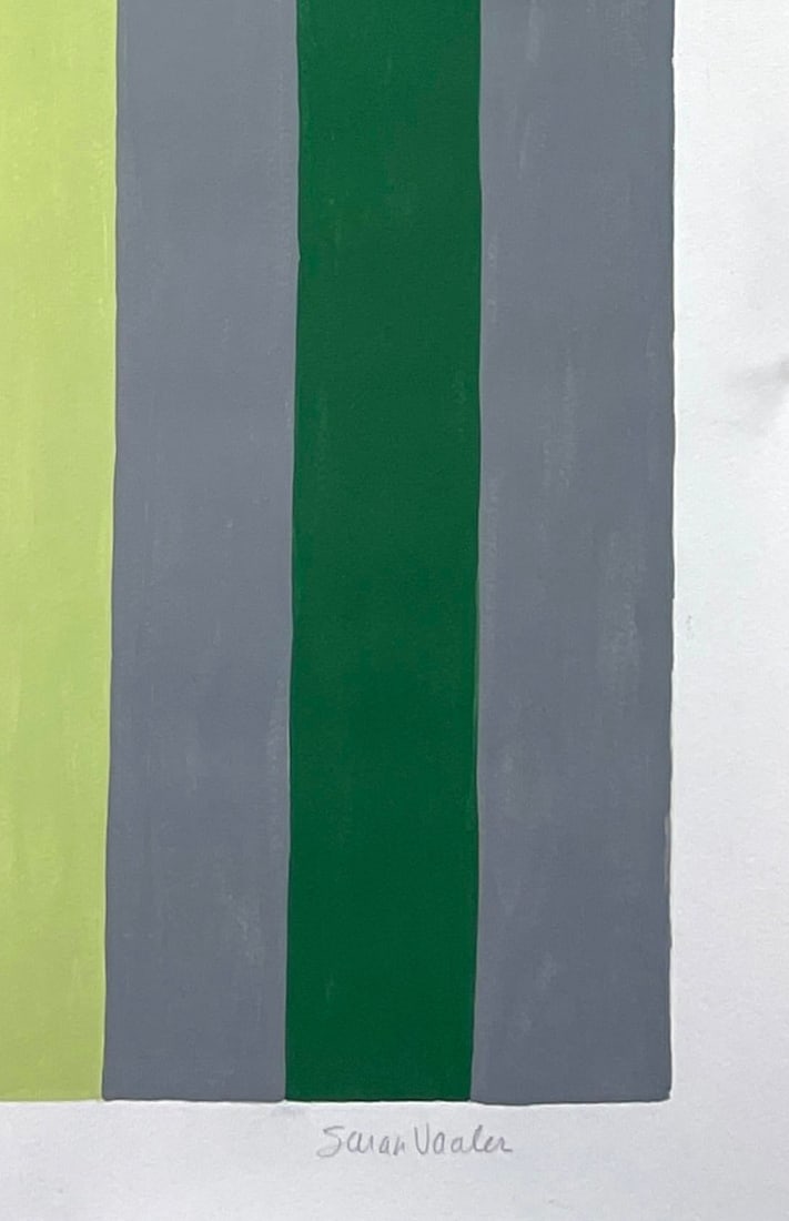 Stripe Painting With Blue and Green - 2
