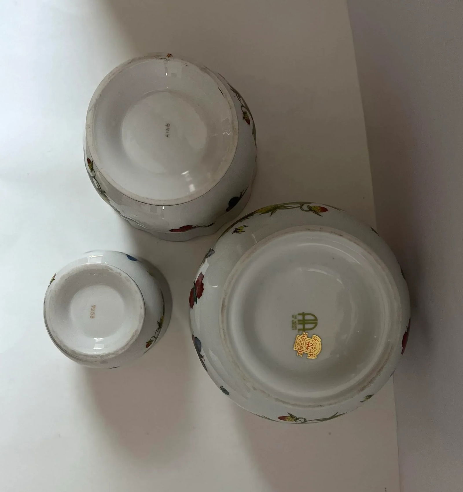 Set of Three Vintage Lenwile Ardalt China Springtime Butterfly Pattern Base Cachepot Base Planter - 9