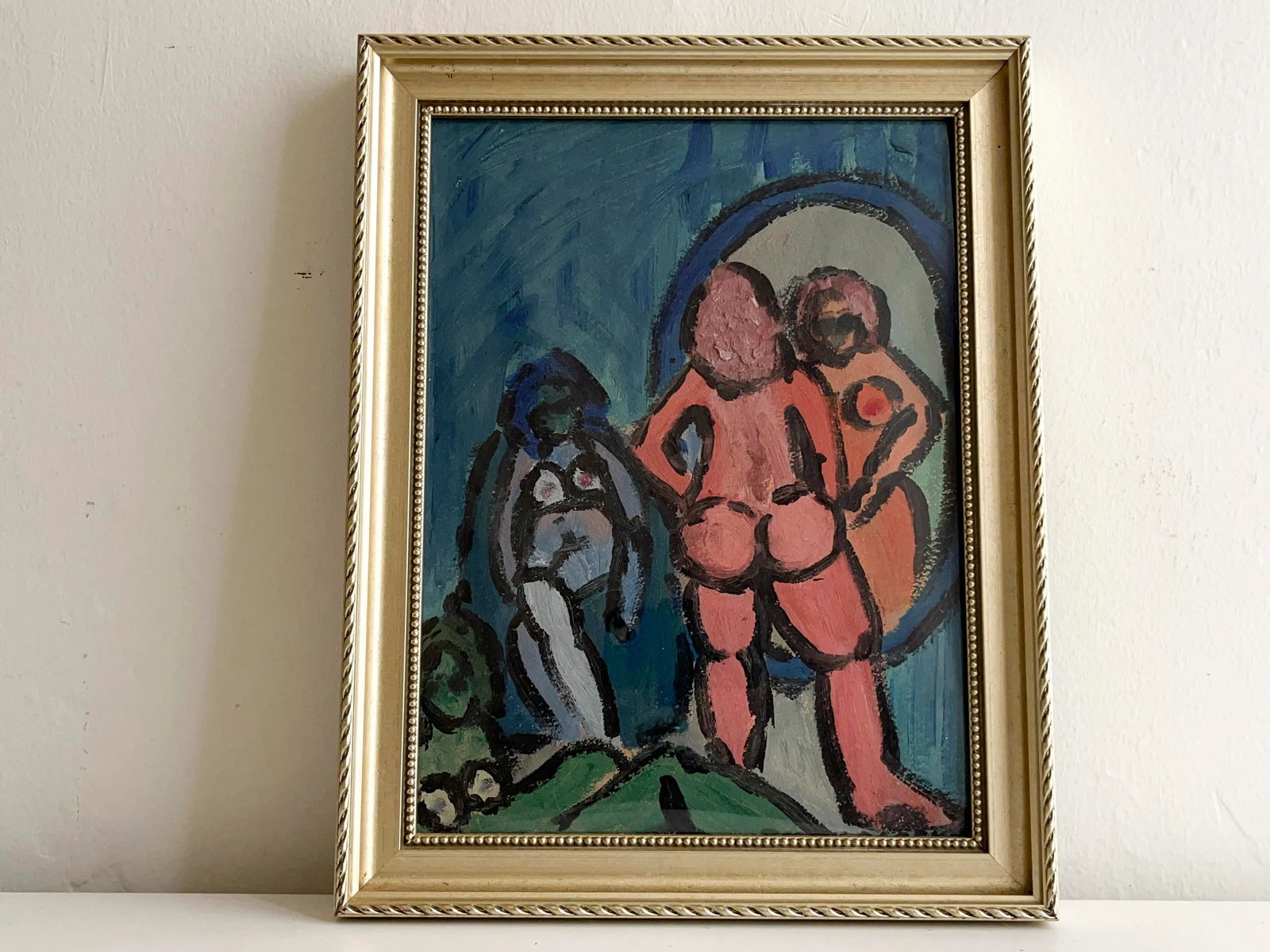 Abstract Female Nude Painting, Signed - 4