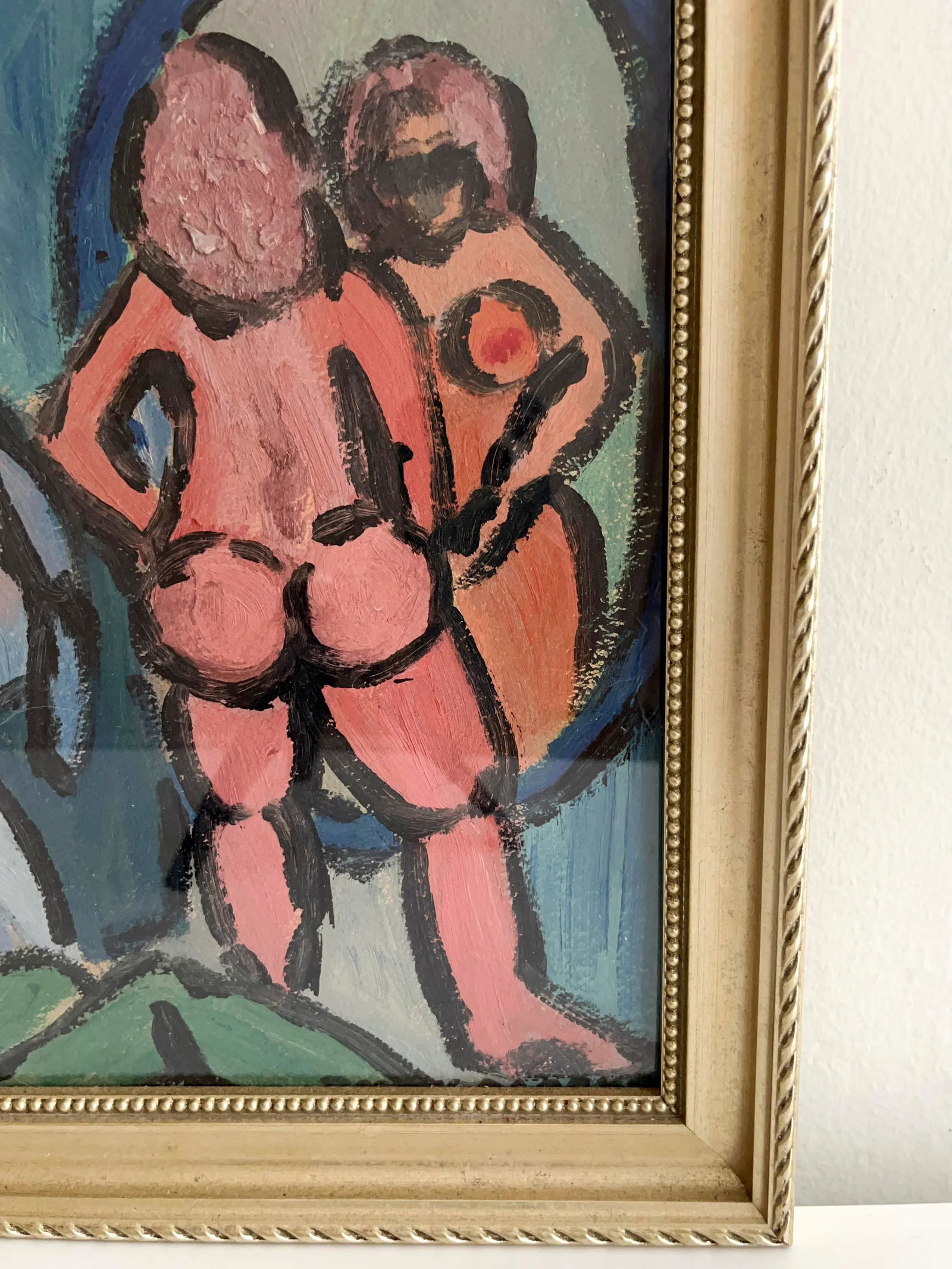 Abstract Female Nude Painting, Signed - 5