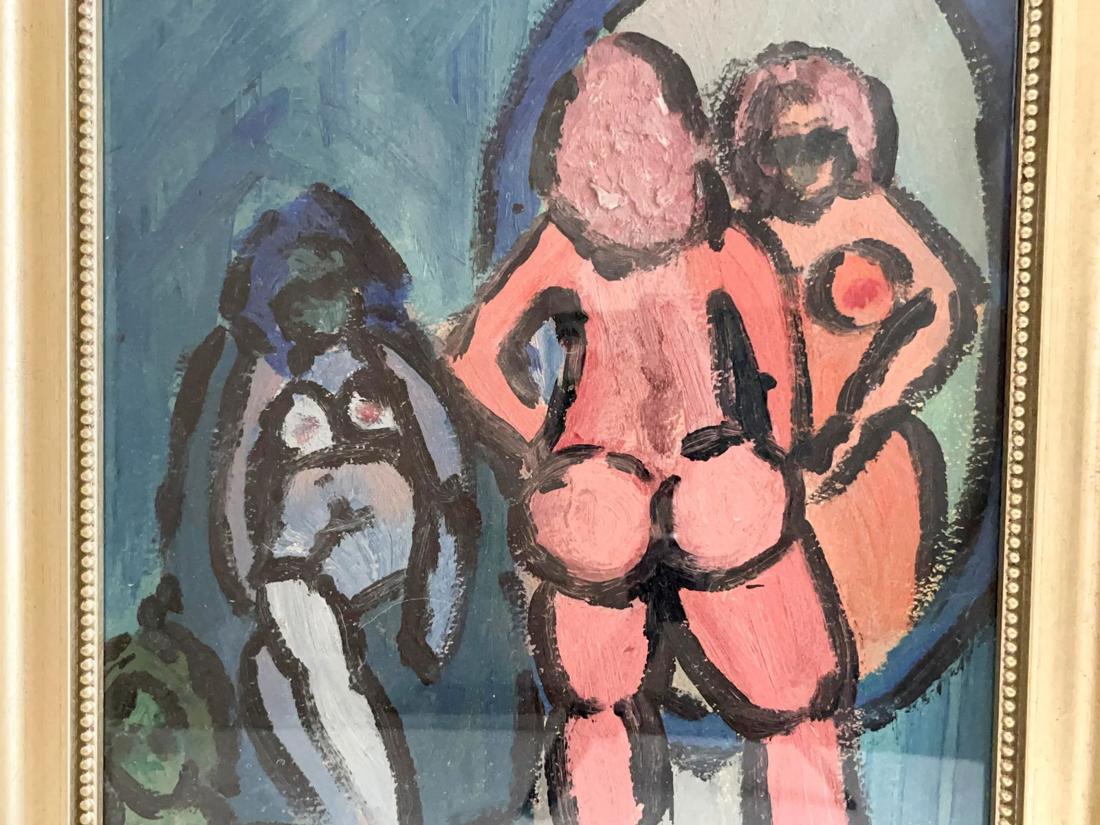 Abstract Female Nude Painting, Signed - 8