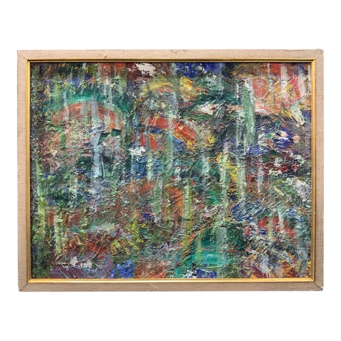 Mid Century Abstract Oil Painting Impasto Texture (1 of 7)
