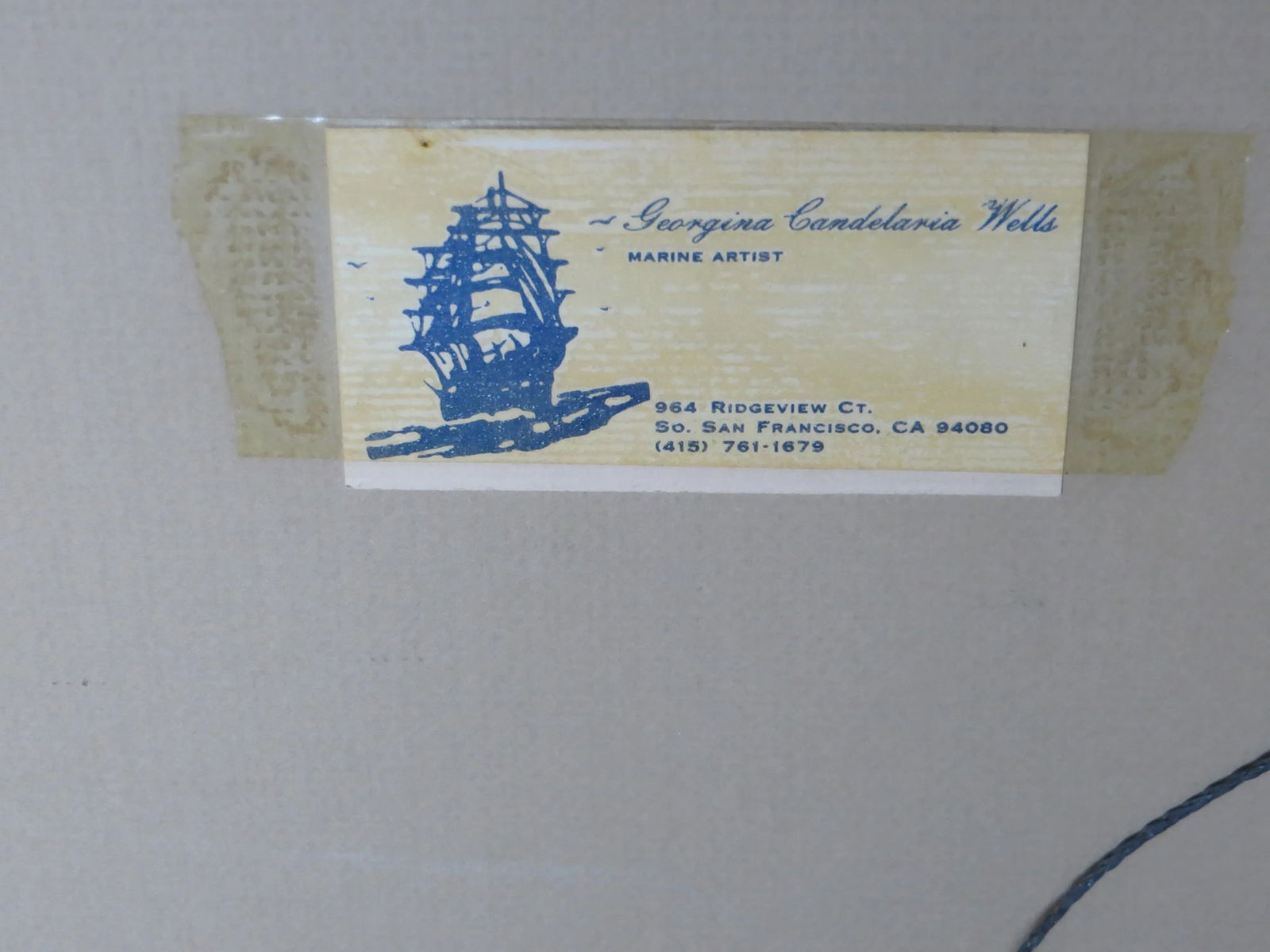 Giorgina Candelaria Wells "San Francisco Bay With Sailboat" Watercolor Painting - 6