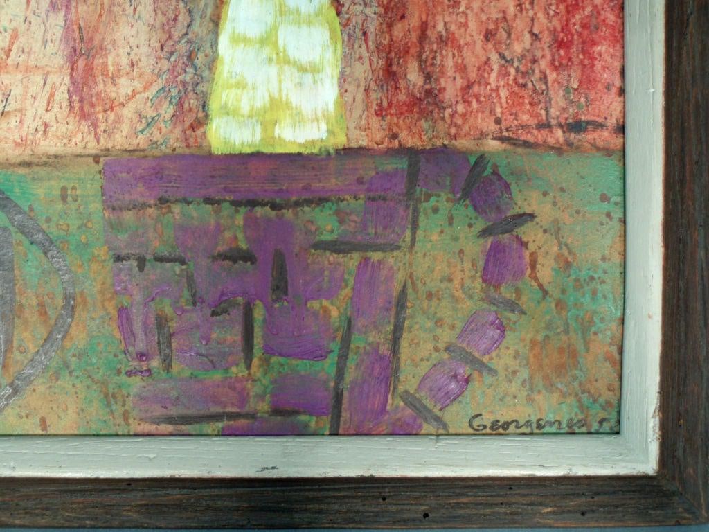 1950s Modern Oil Painting on Board "Eclipse by Candlelite" by William George Nes - 3