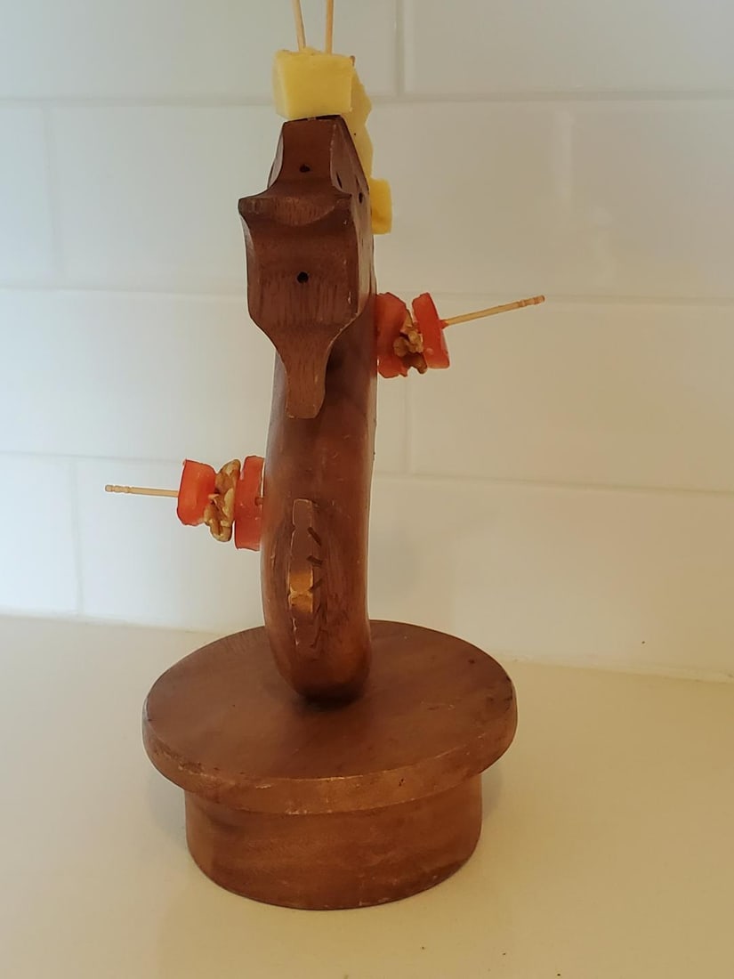 Late 20th Century Handcarved Wooden Seahorse, Appetizers & Entertaining Piece - 7