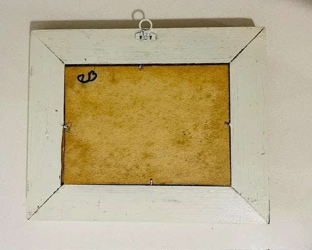 Petite Original Oil on Wood Rural Scene, Vintage - 5