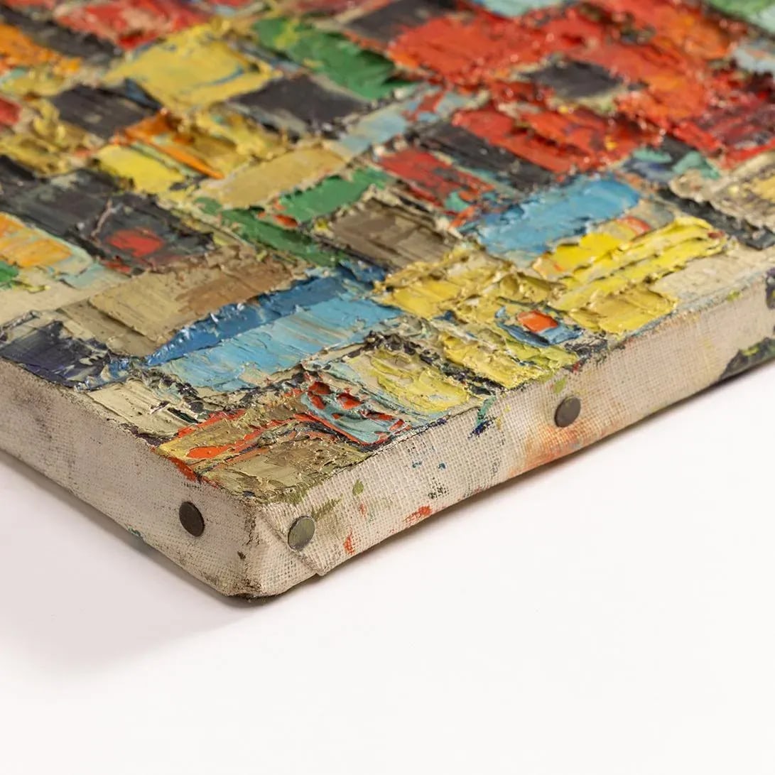 Vintage Abstract Oil Painting 1, France, Mid-20th Century - 3