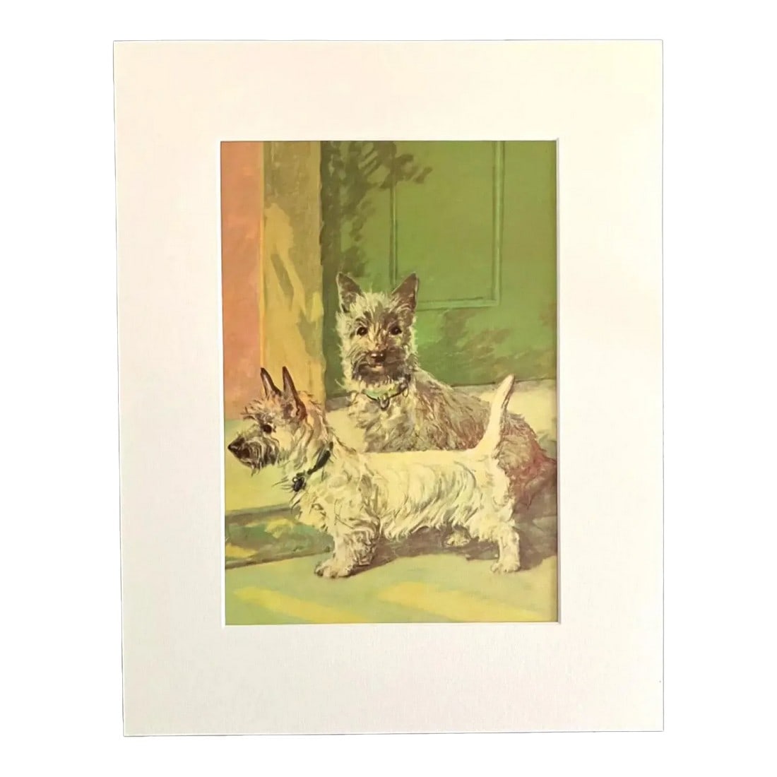 Diana Thorne Dog Print in 11x14 Mat: "Cairn Terrier Twins", EUC: Up for sale is this charming vintage dog print from artist Diana Thorne. In excellent condition, it is in an 11" x 14" pH neutral mat for ease of framing. Buy It Now and Enjoy - and please see our oth