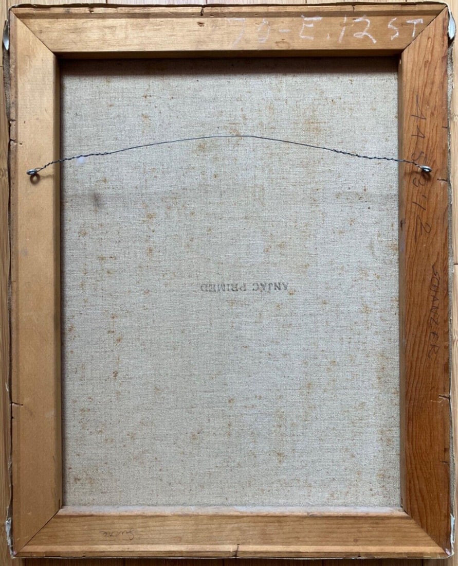 1940s Signed Portrait of Woman with Diaphanous Scarf in Style of Moses Soyer - 4