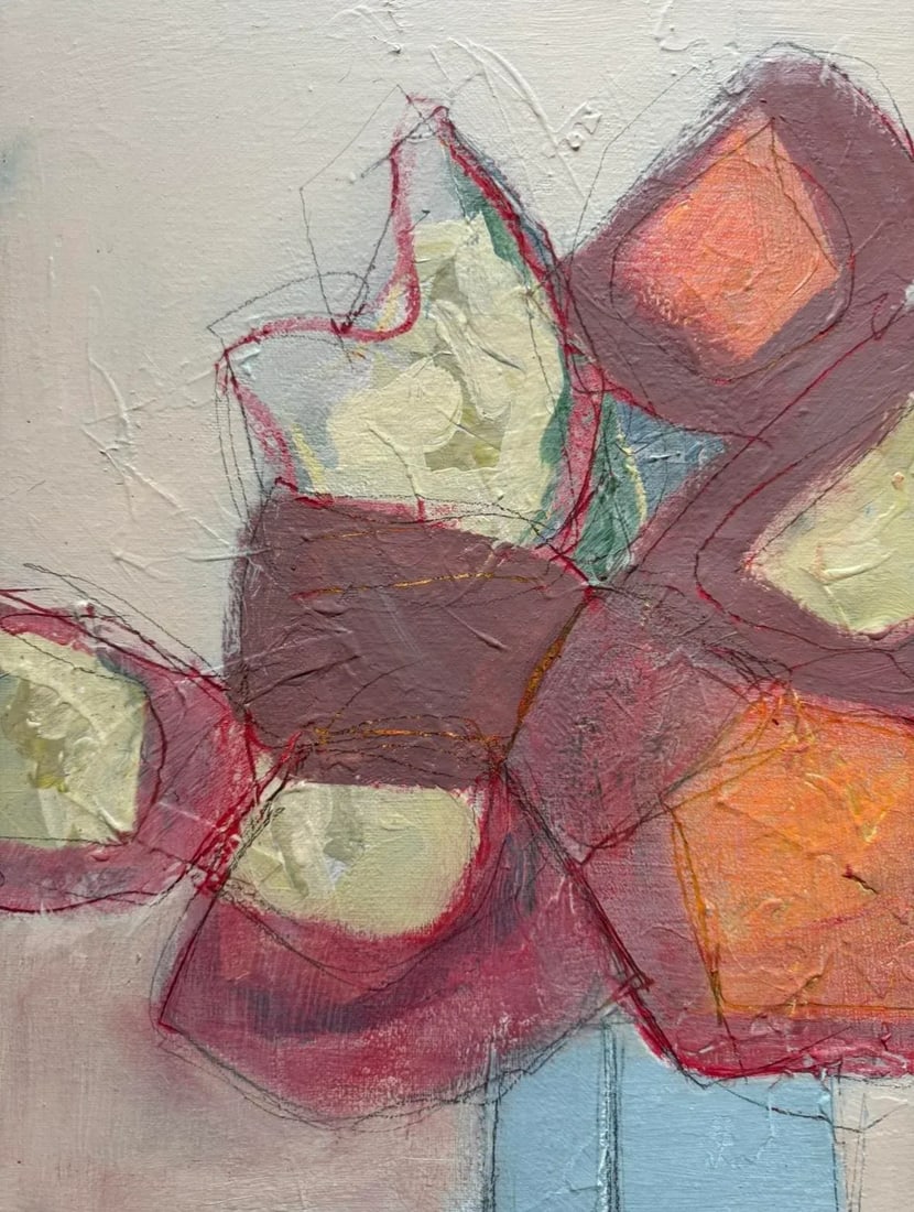 "Chemical Bloom" Original Mixed-Media Collage on Canvas by Zac Woodiel - 3