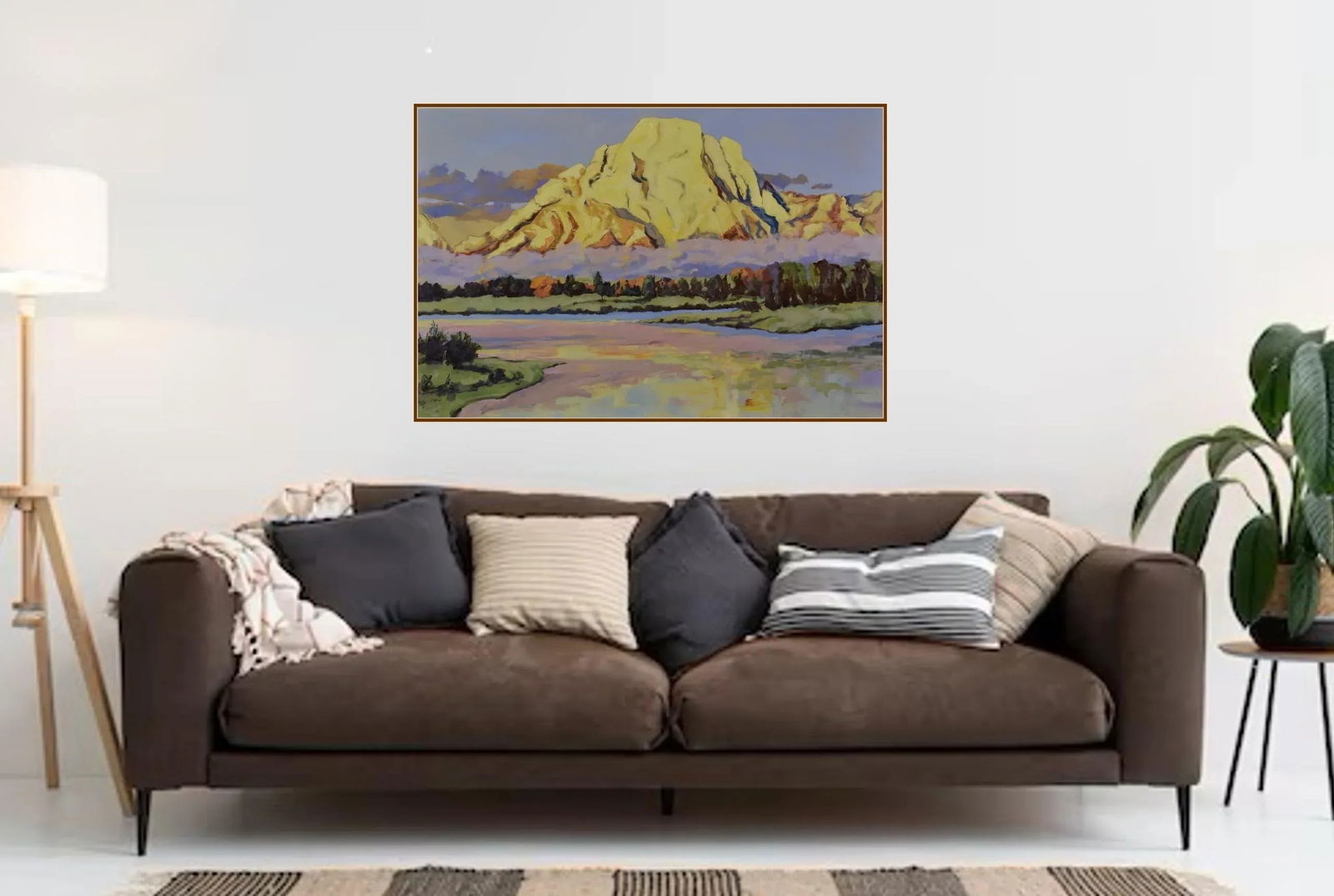 Tetons at Oxbow Bend' Large Original Oil Painting by Contemporary American Expressionist George Brin - 2
