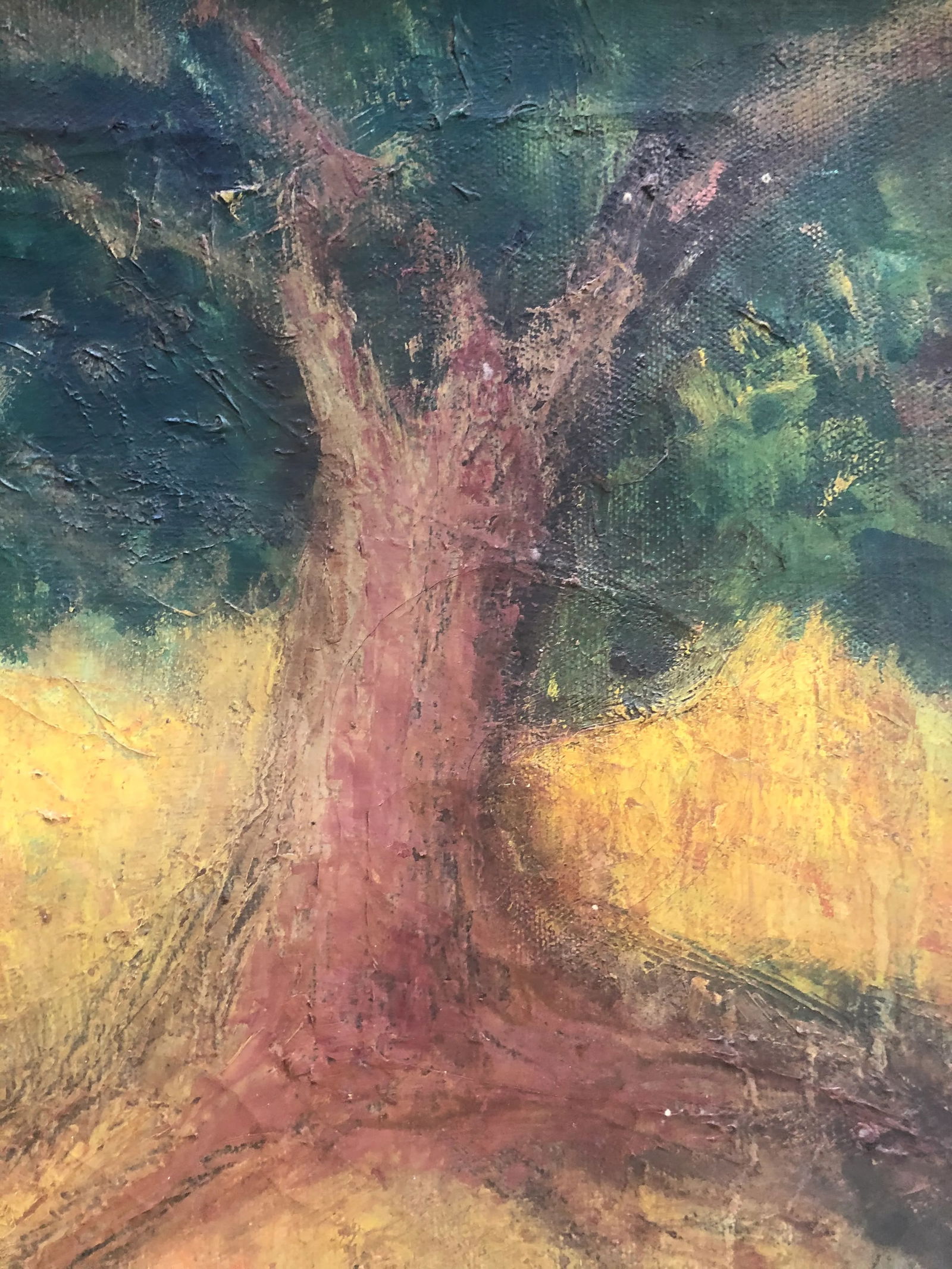 Vintage Landscape Painting Primitive Folk Art - 2