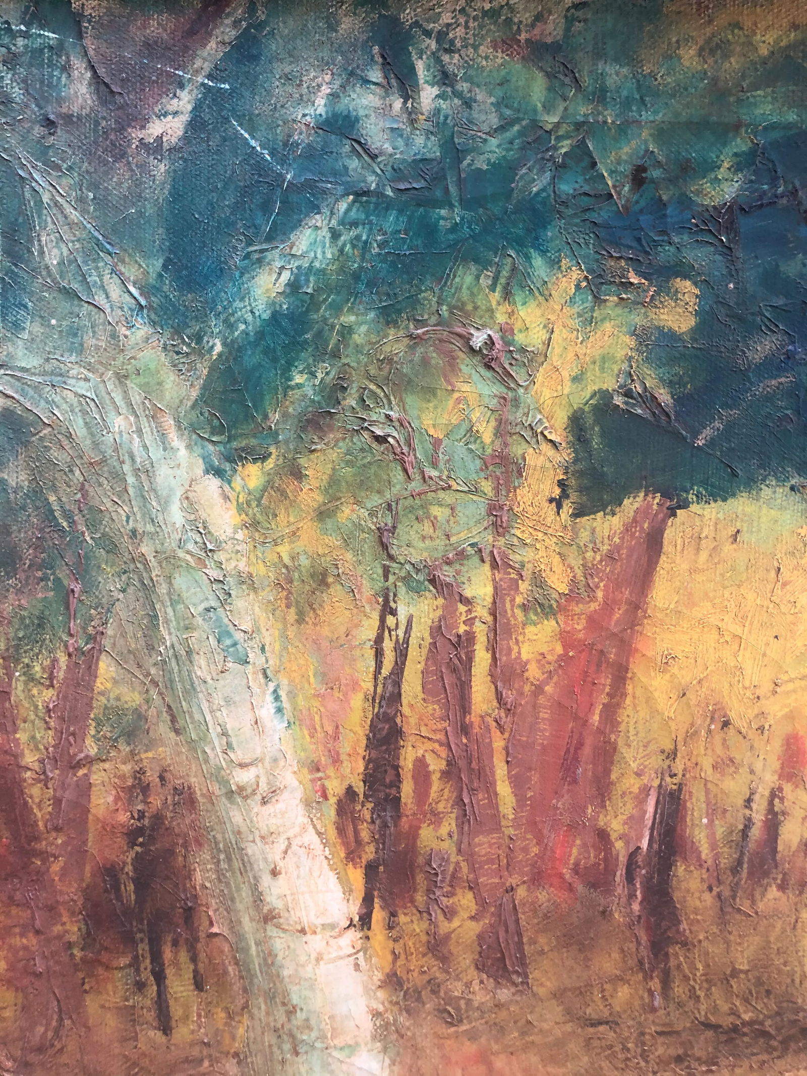 Vintage Landscape Painting Primitive Folk Art - 3