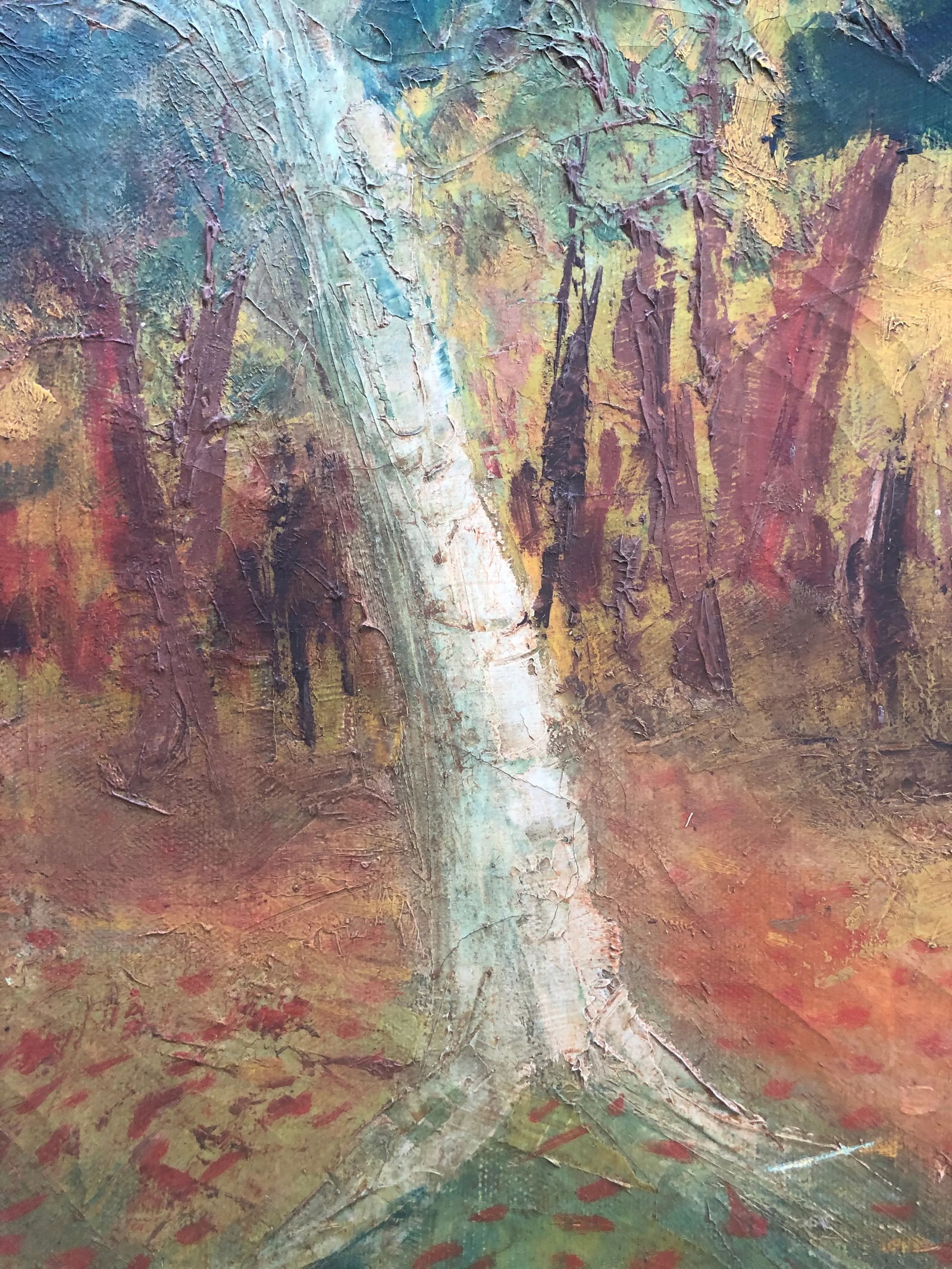 Vintage Landscape Painting Primitive Folk Art - 4