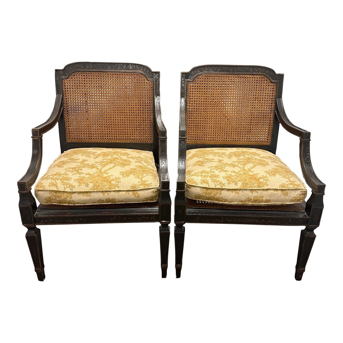 Pair of Baker Furniture Milling Road Collection Double Cane Armchairs (1 of 12)