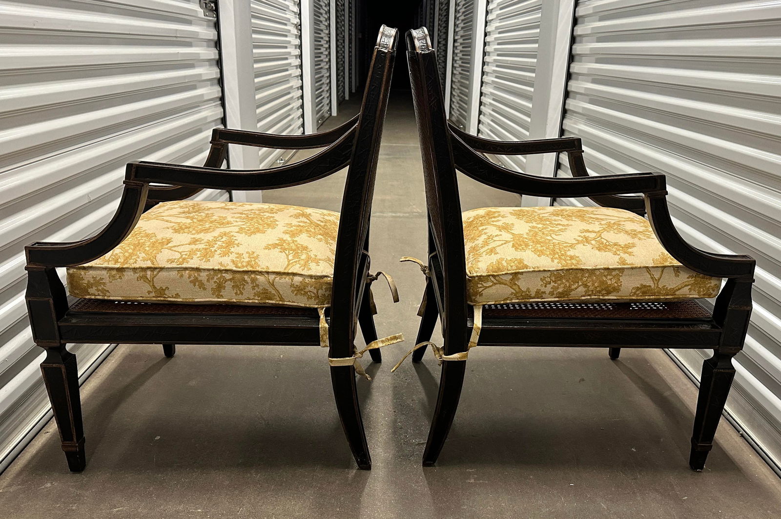 Pair of Baker Furniture Milling Road Collection Double Cane Armchairs - 2