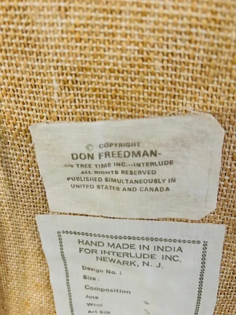 Large Don Freedman "Elegance" Carousel Horse Tapestry Wall Art Hanging Fabric Art, 1970s - 5