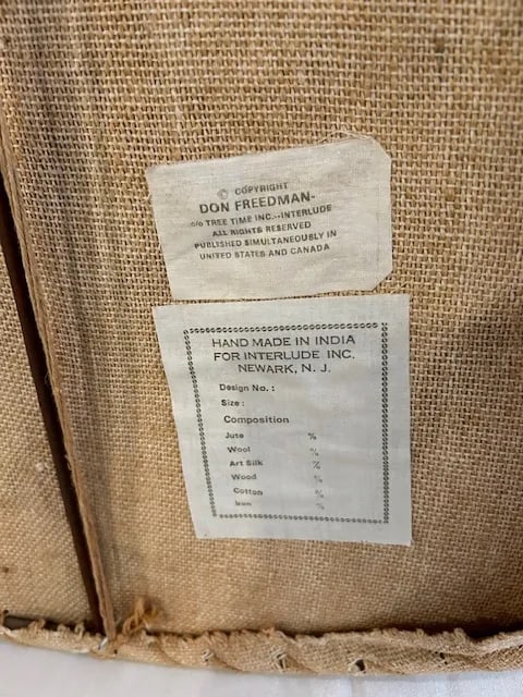 Large Don Freedman "Elegance" Carousel Horse Tapestry Wall Art Hanging Fabric Art, 1970s - 7