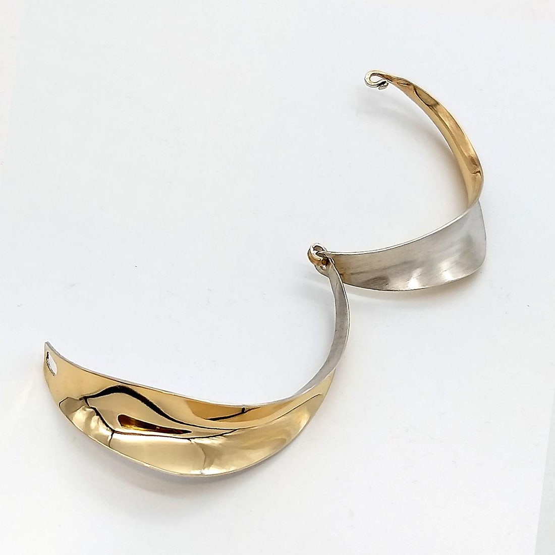 Vintage Gold & Silver Linking Bangle, Gerhard Herbst Studio Bracelet - 4