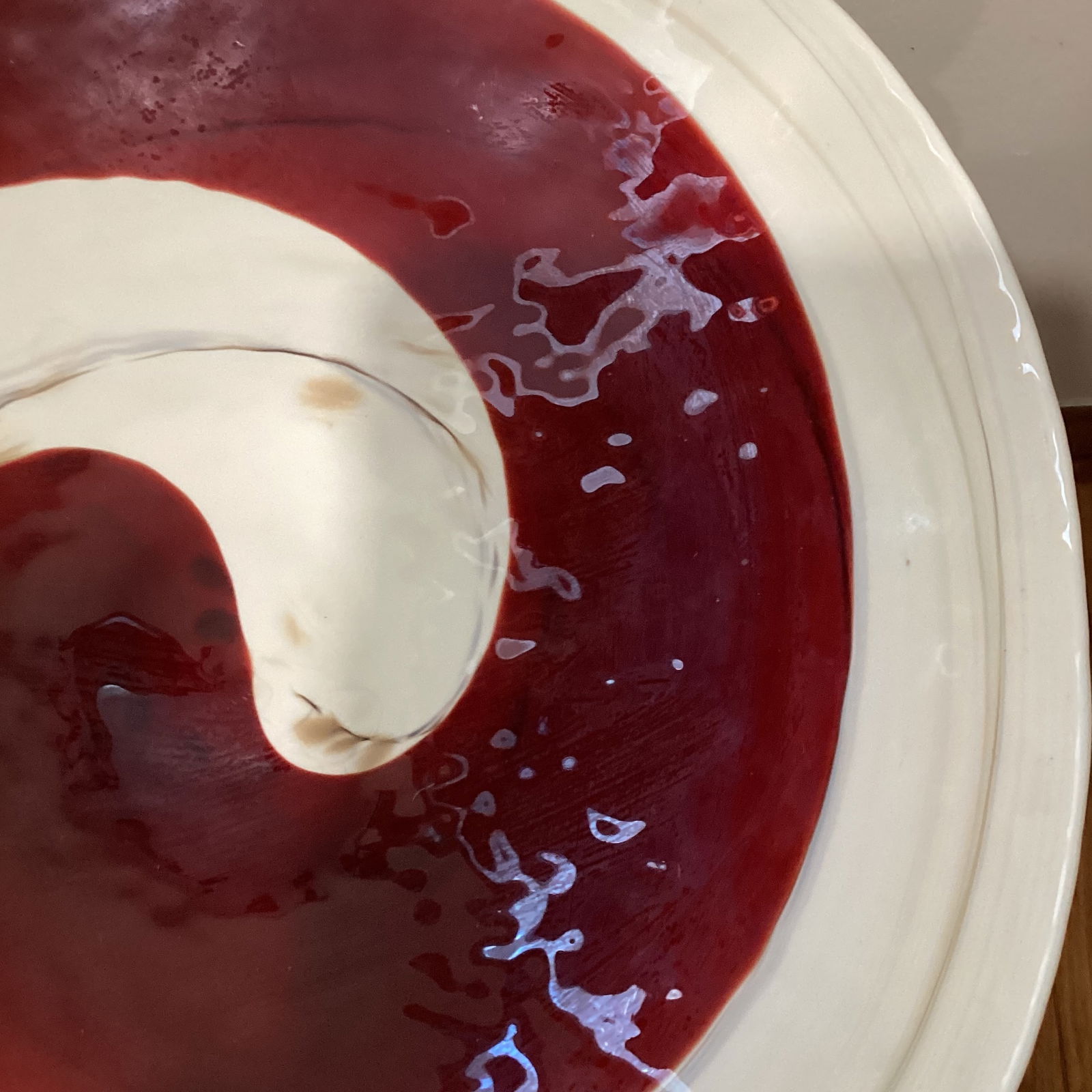 Extra Large Mid 20th Century Italian Pearl White Murano Style Glass Centerpiece Oval Bowl With Swirl - 7