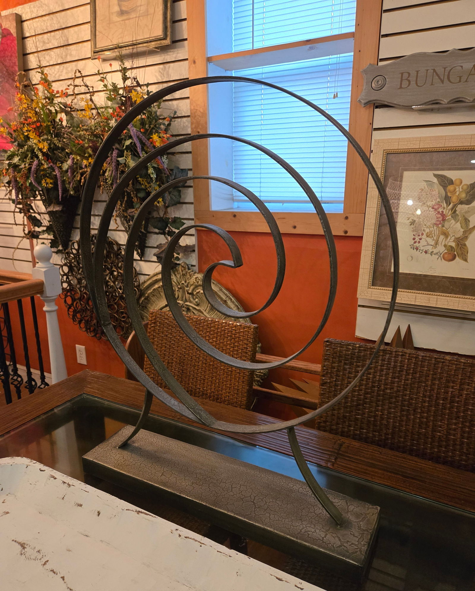 Vintage Heavy Wrought Iron & Metal Sculpture - 2