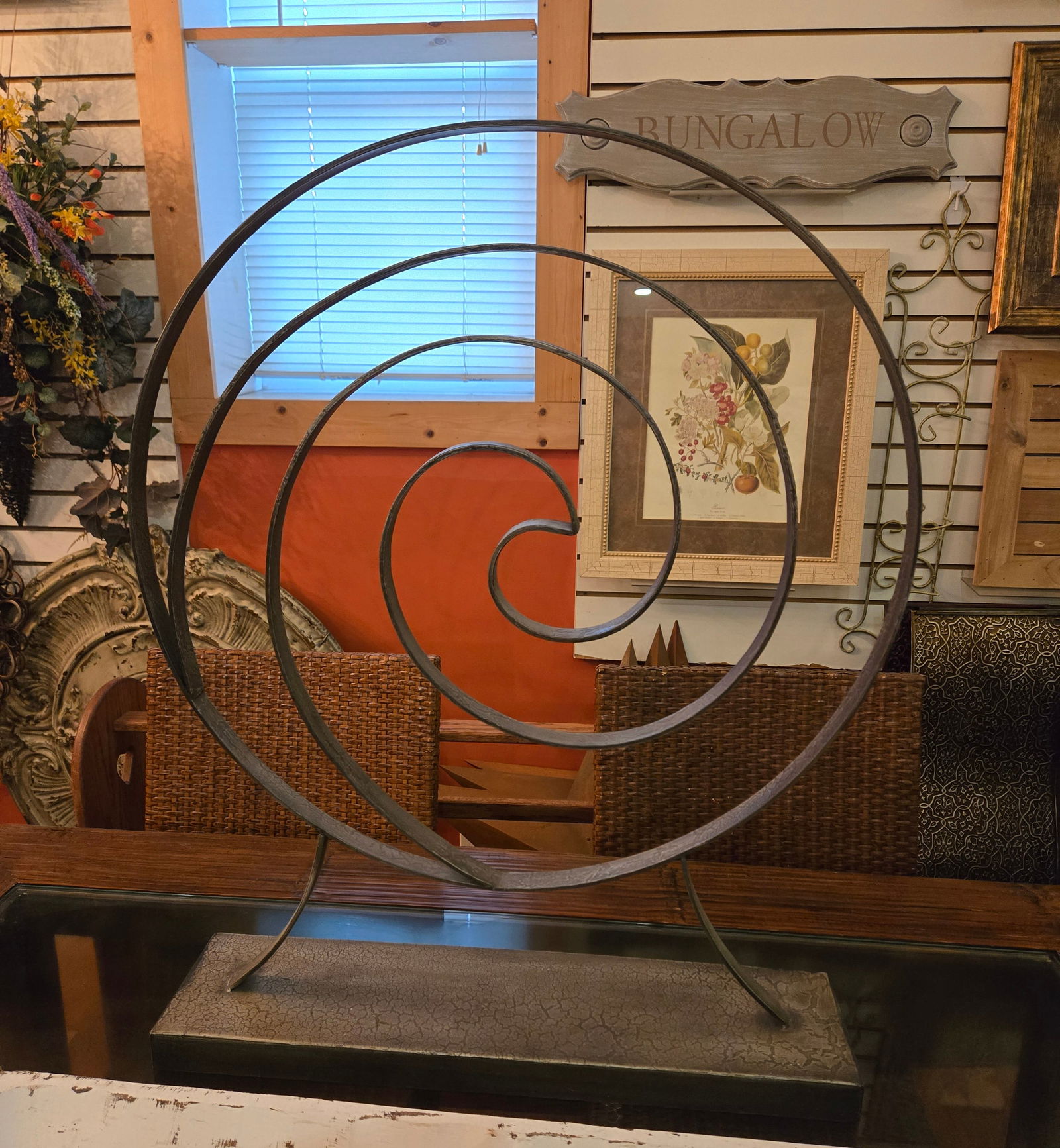 Vintage Heavy Wrought Iron & Metal Sculpture - 4