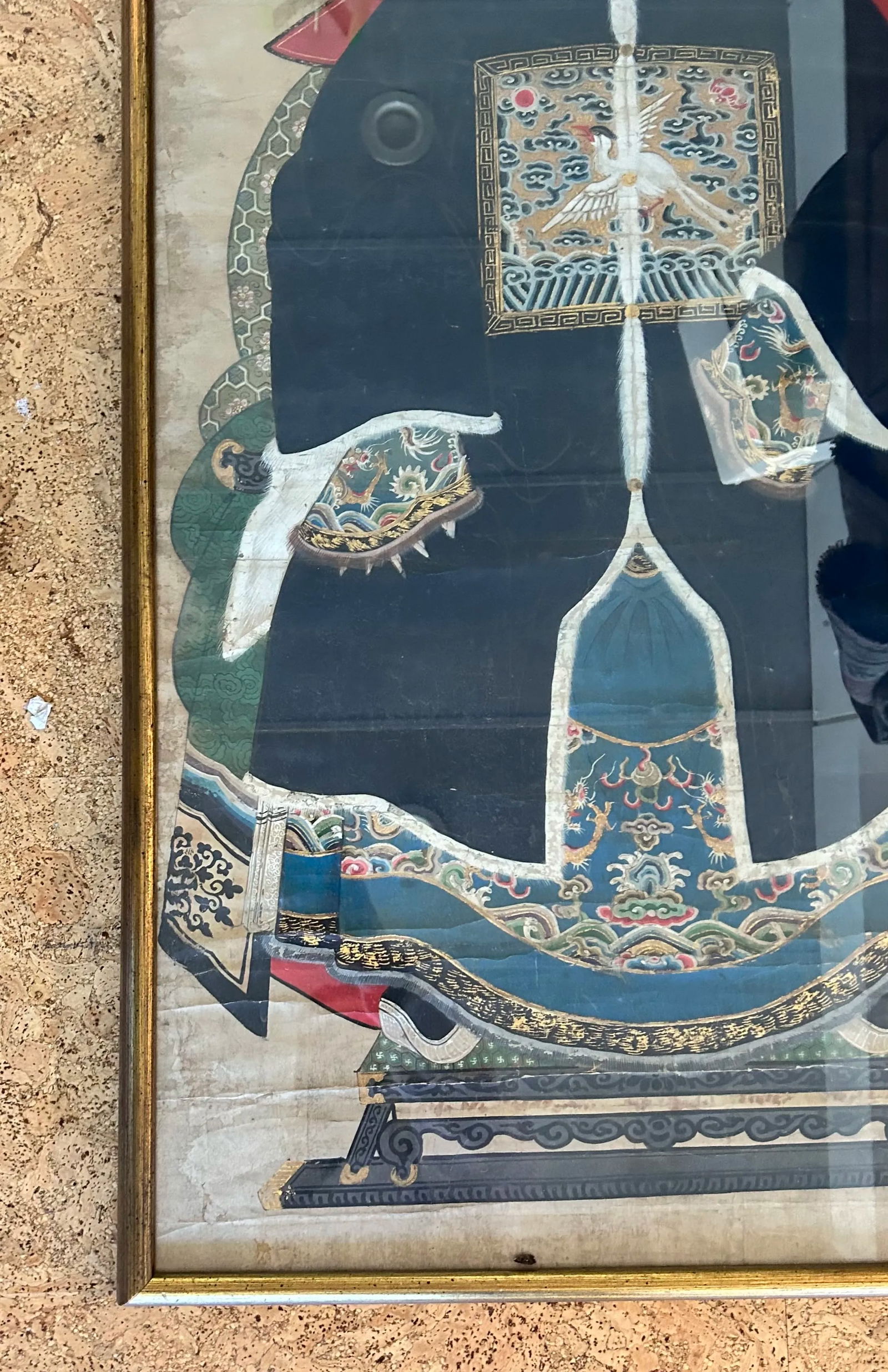 19th Century Chinese Ancestor Portrait, Watercolor on Silk - 6