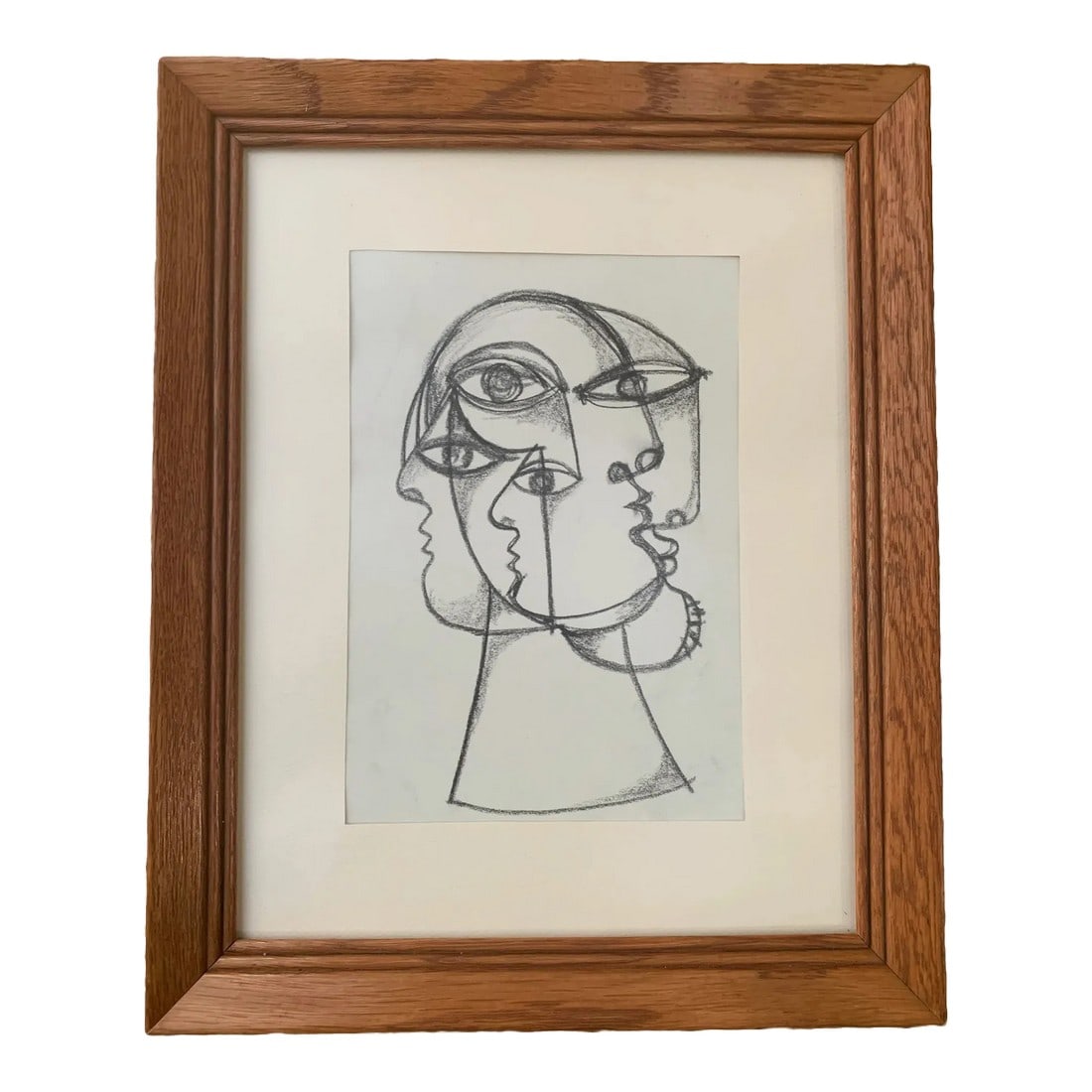 Contemporary Abstract Charcoal Drawing by Louie DeVito Framed (1 of 7)