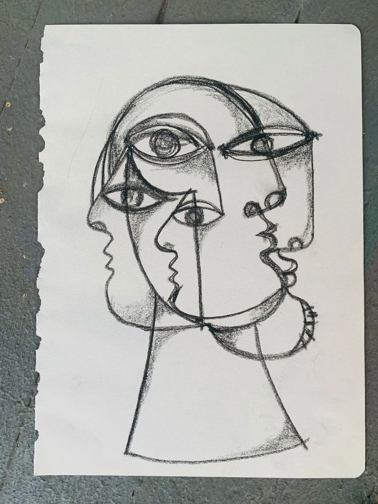 Contemporary Abstract Charcoal Drawing by Louie DeVito Framed - 6