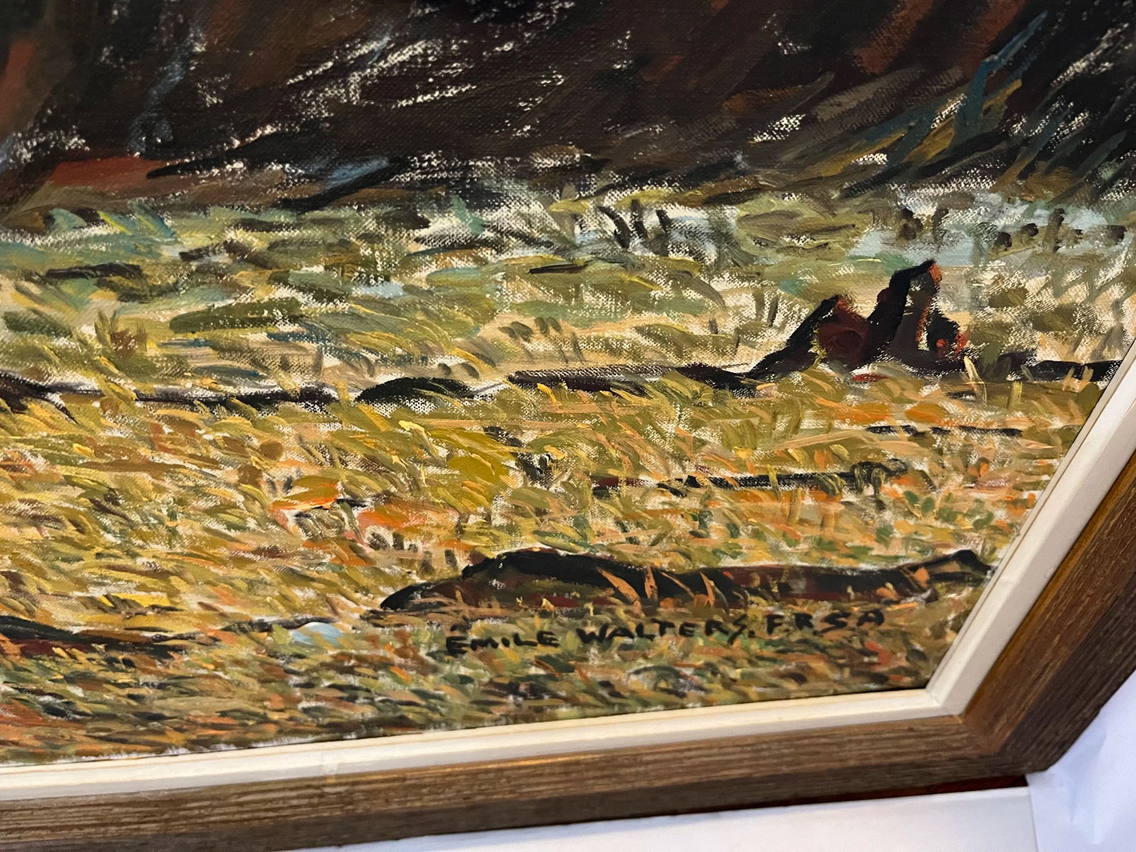 Emile Walters Signed Large Futuristic Landscape Oil on Canvas Painting - 10