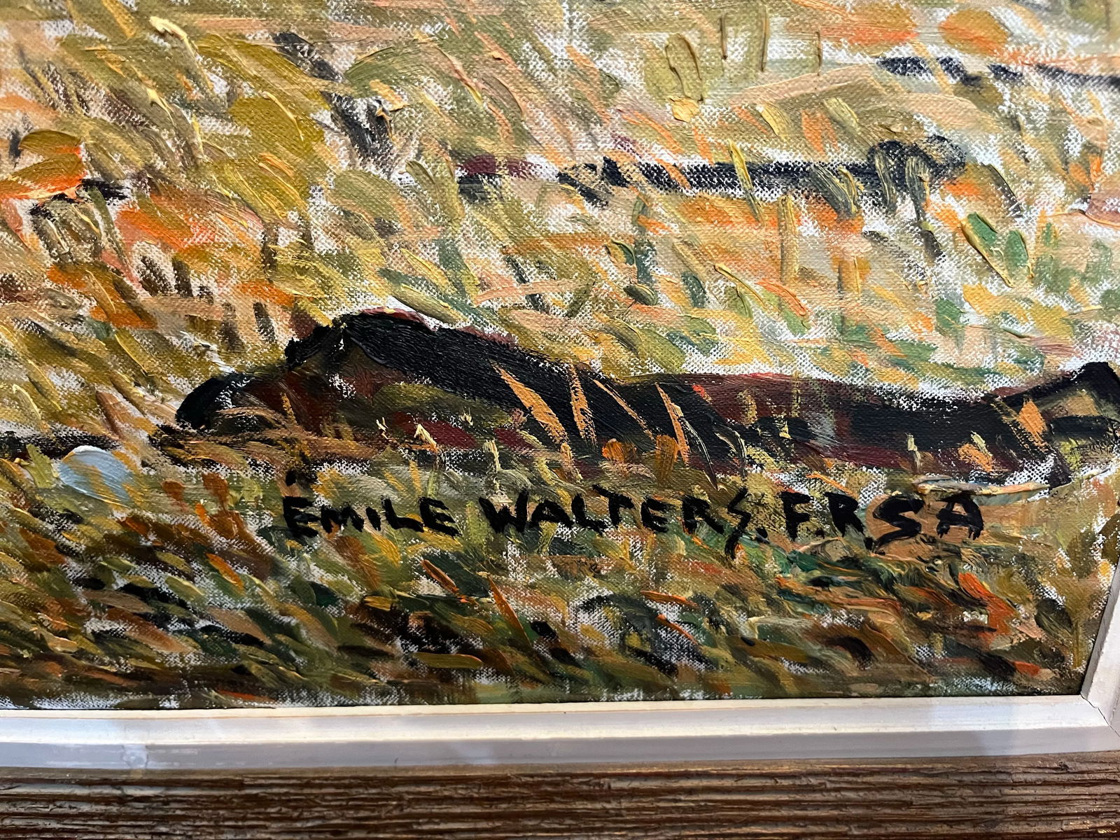 Emile Walters Signed Large Futuristic Landscape Oil on Canvas Painting - 11