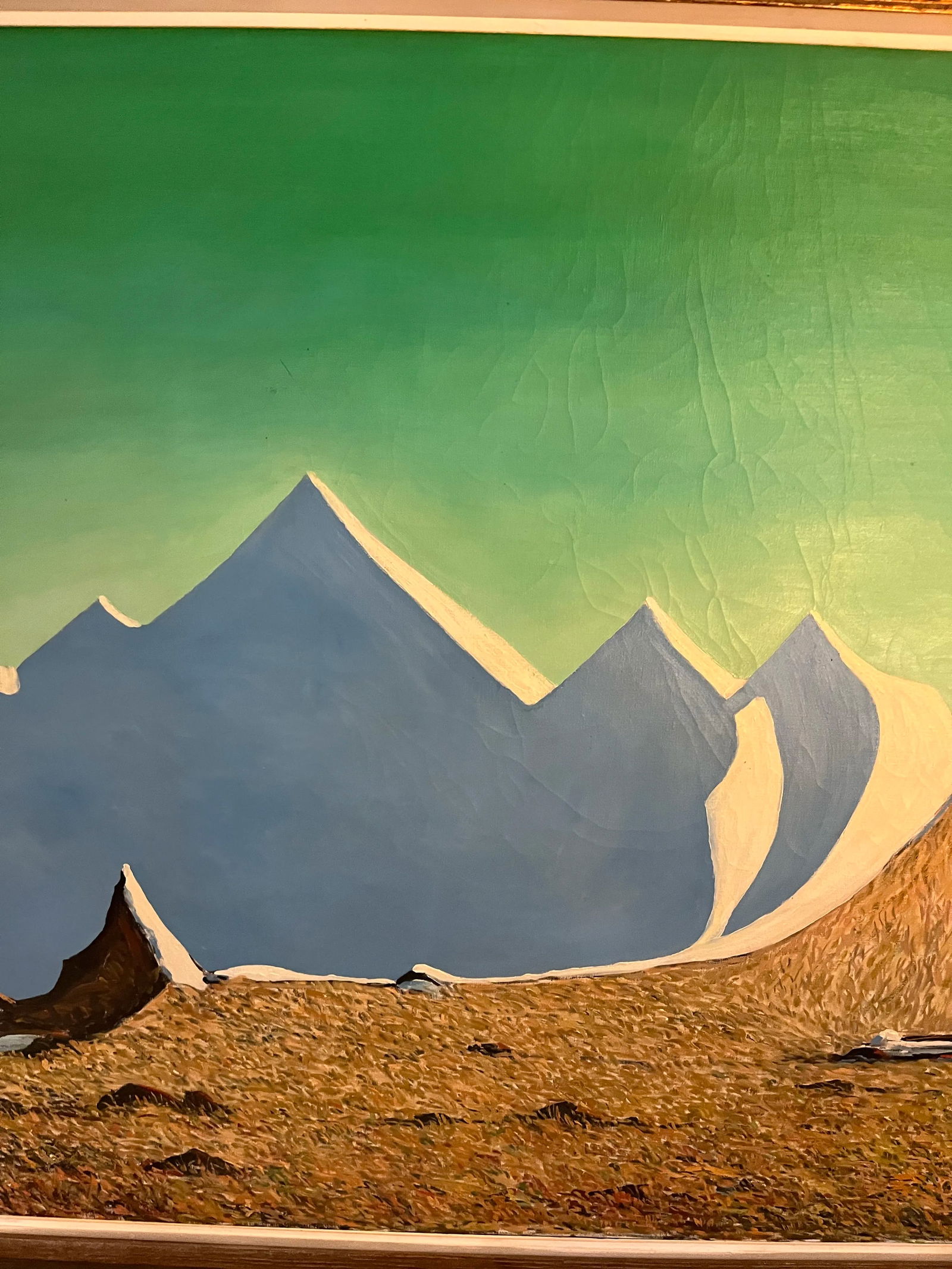 Emile Walters Signed Large Futuristic Landscape Oil on Canvas Painting - 5