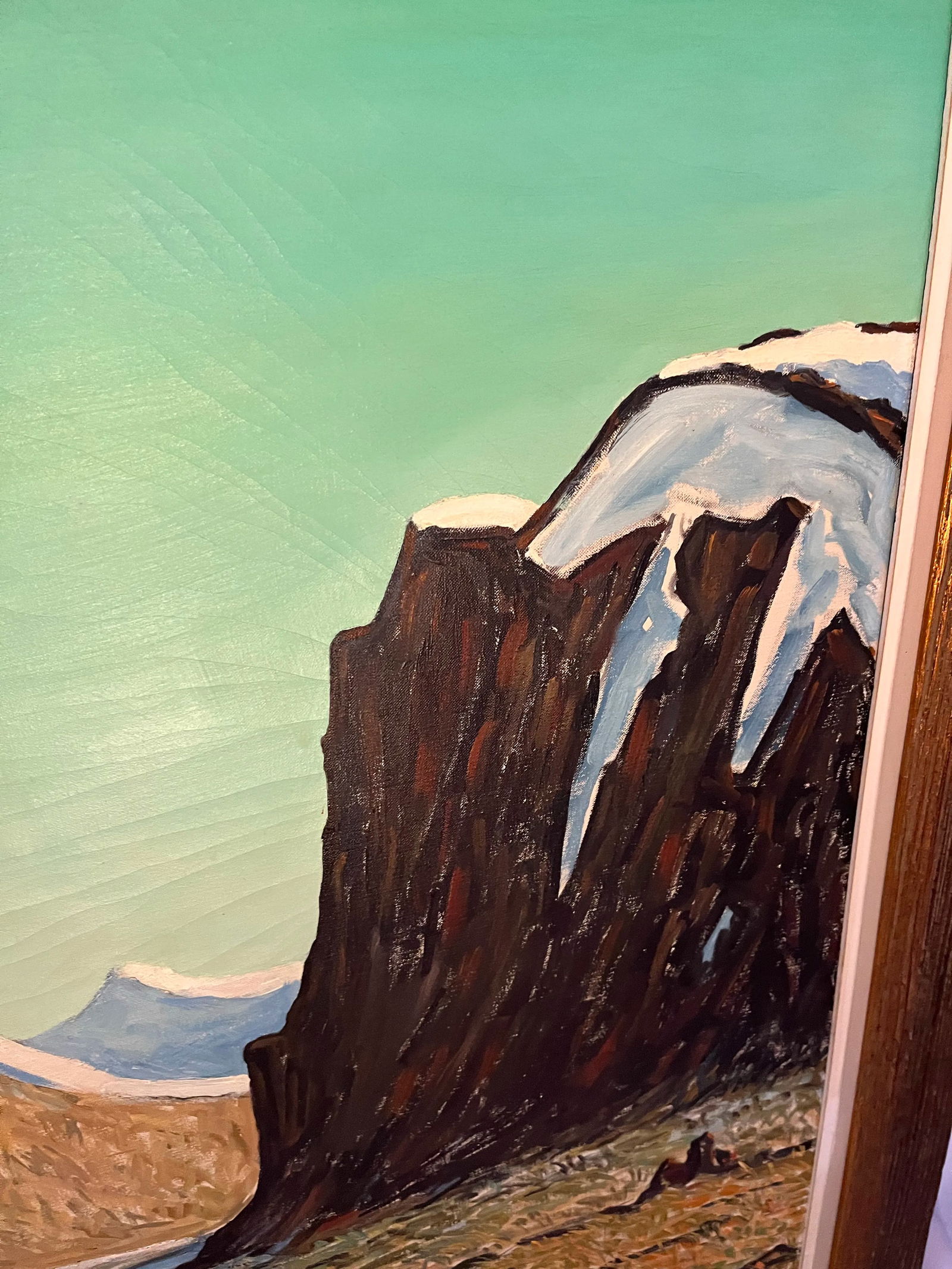 Emile Walters Signed Large Futuristic Landscape Oil on Canvas Painting - 6