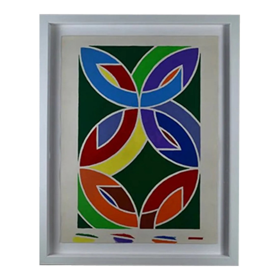 After Frank Stella Lac Laronge Iv, 1969, Acrylic on Woven Paper, 2016: An original prototype after the artist Frank Stella (1934-1924) of his masterpiece Lac Laronge IV. Acrylic polymer on raw canvas, 1969, from the Saskatchewan Series. This prototype was created for the