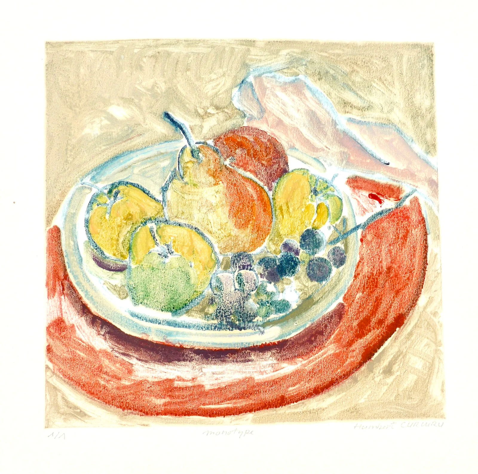 Fresh French Fruit, Monotype on Paper - 3